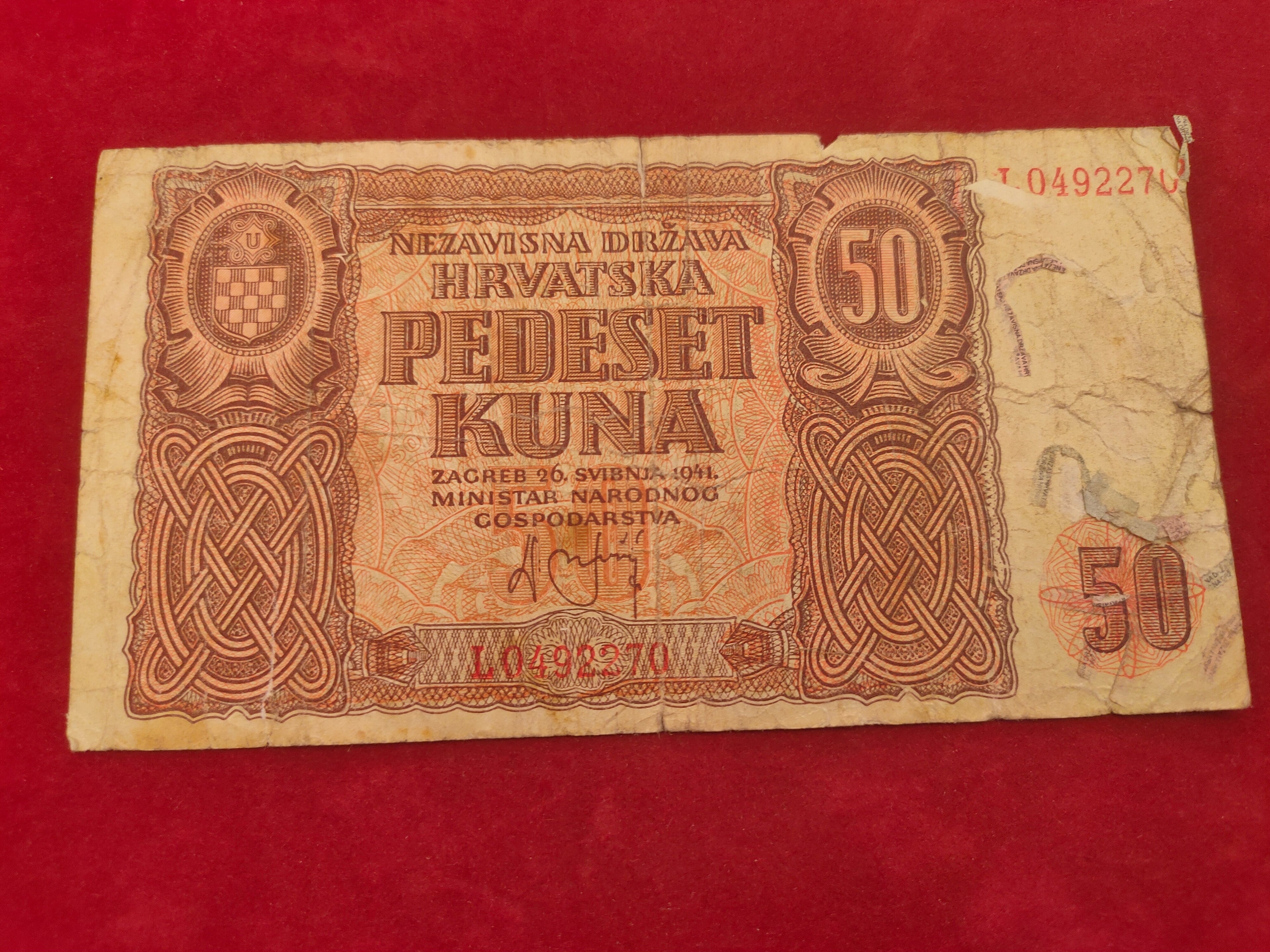 STATE OF CROATIA 50 KUNA (D512)