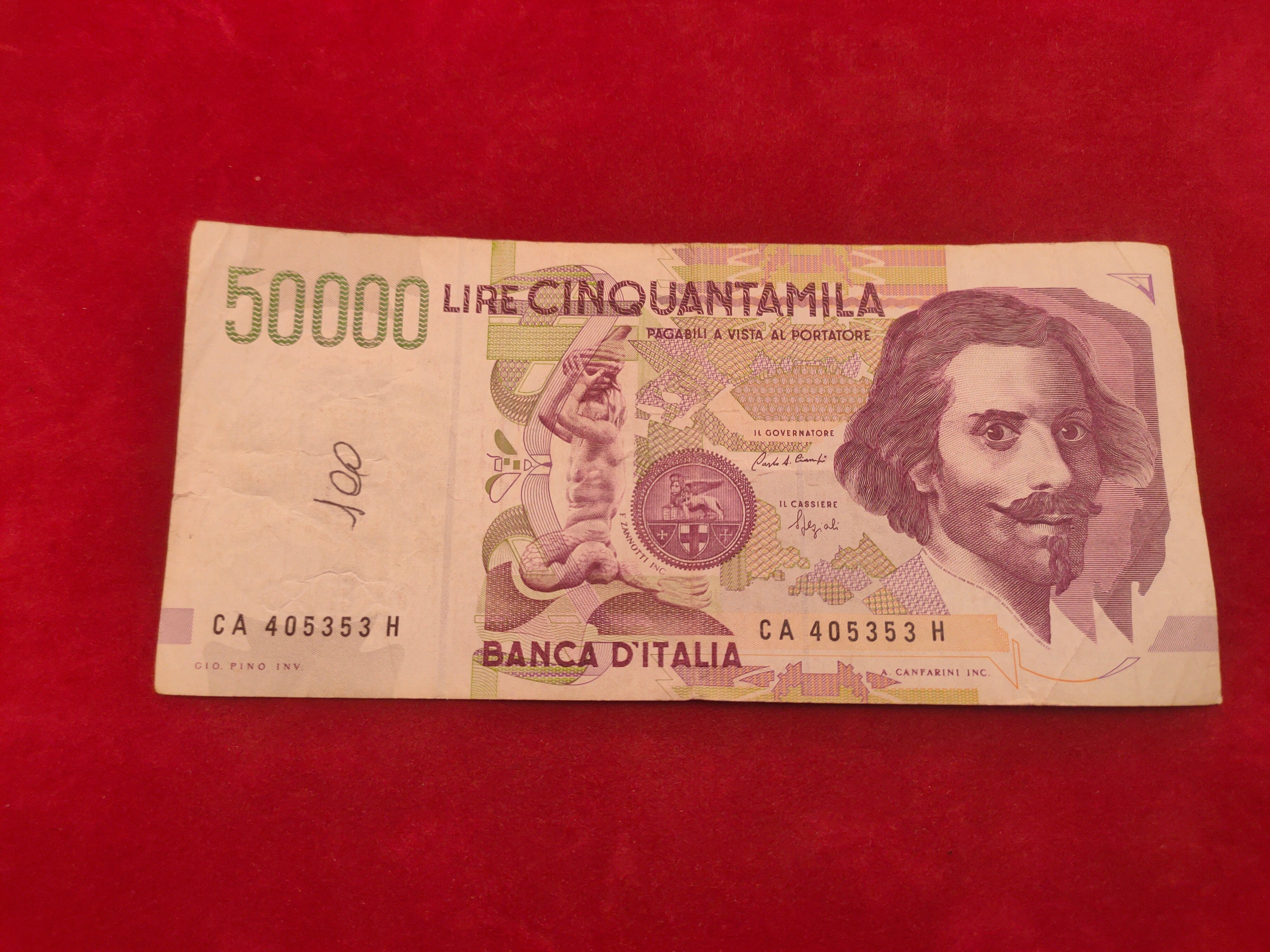 BANK OF ITALY 50000 LIRE (C322)