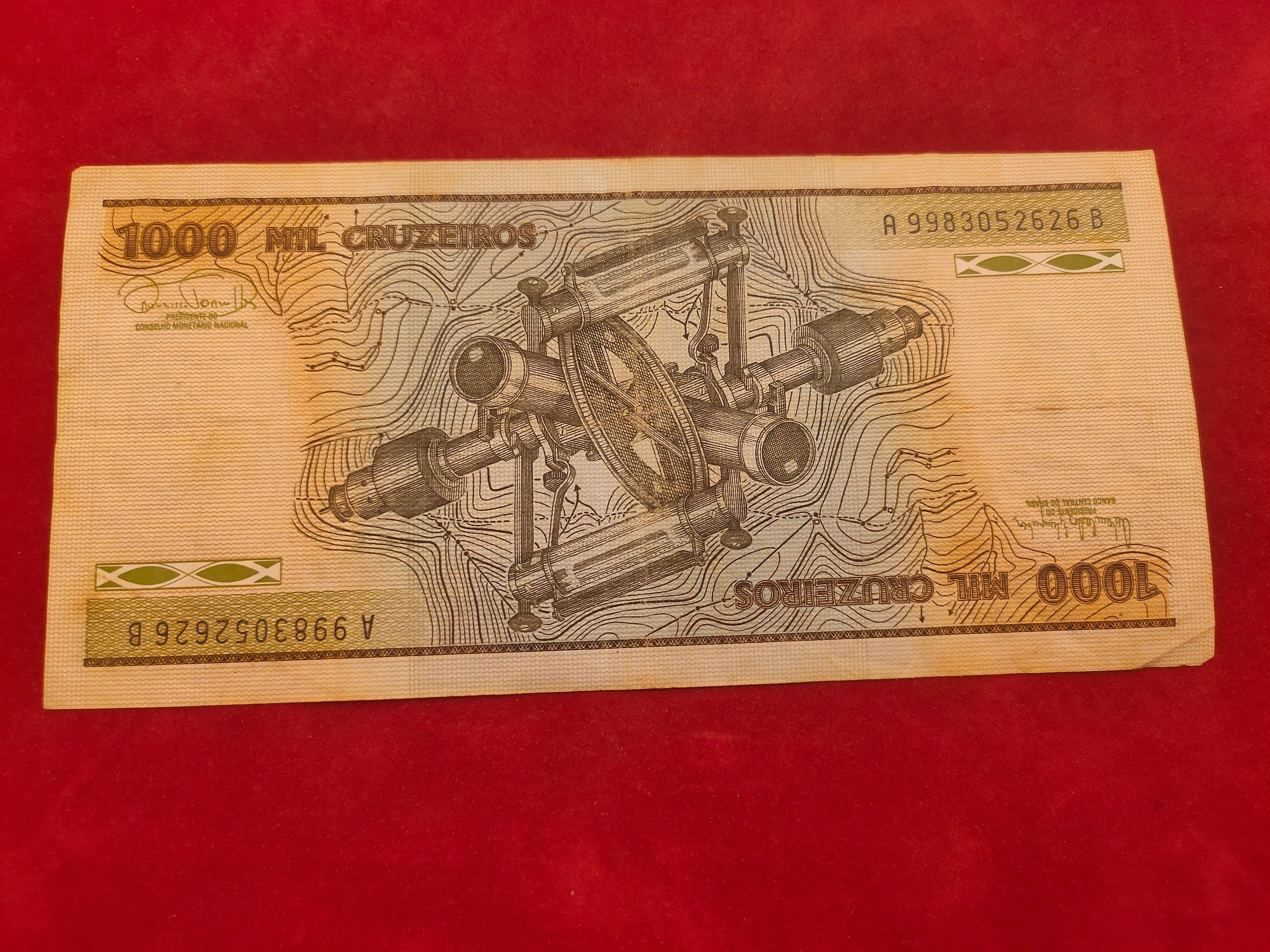 CENTRAL BANK OF BRASIL 1000 CRUZEIROS (D539)