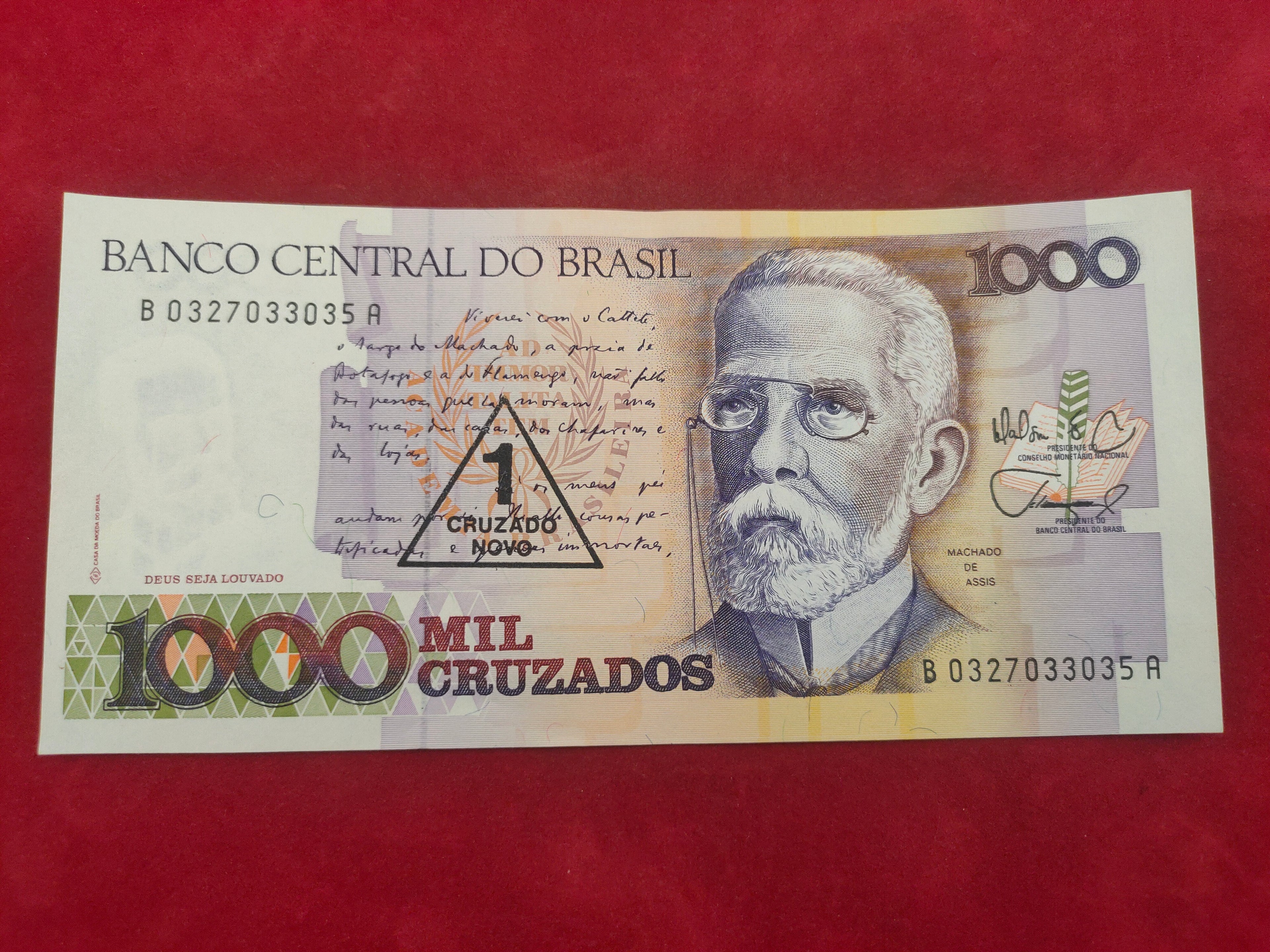 CENTRAL BANK OF BRASIL 1000 CRUZADOS (D539)