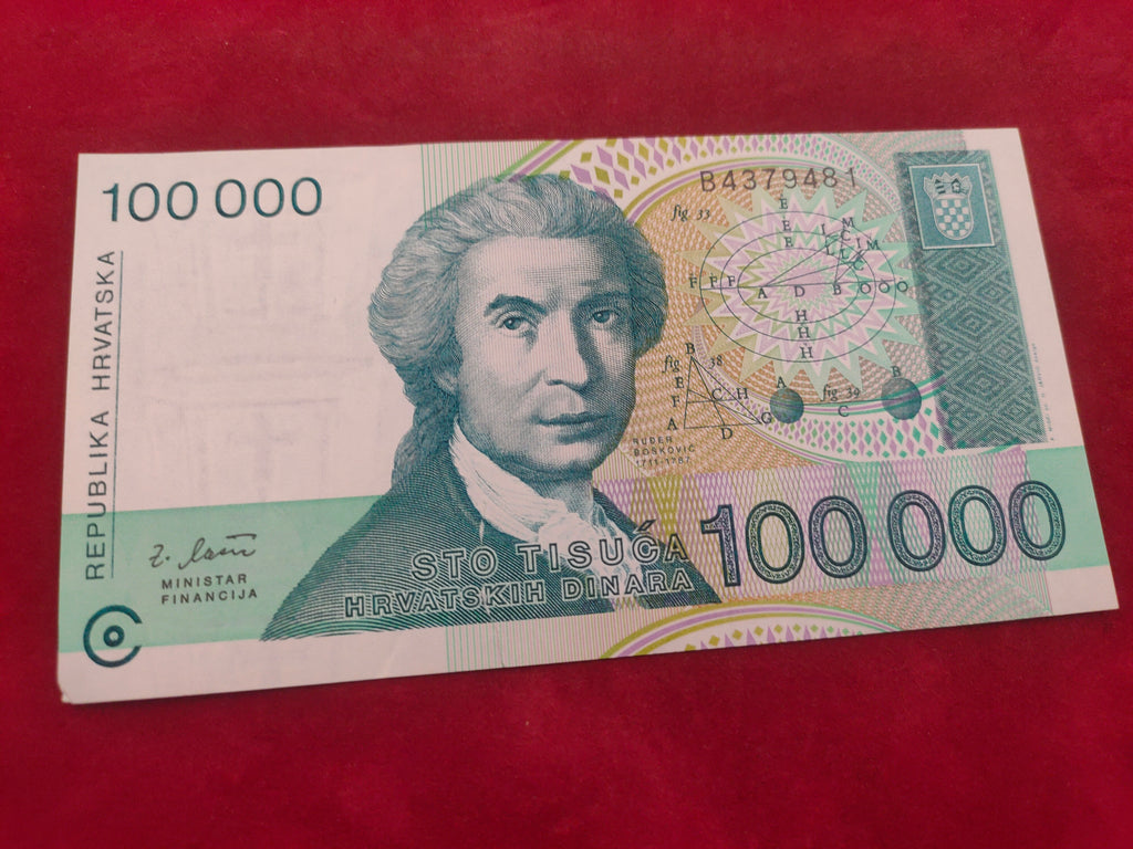 BANK OF CROATIA 100000 DINARA (704)