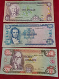 BANK OF JAMAICA 1, 10, 20 DOLLARS (Y261)