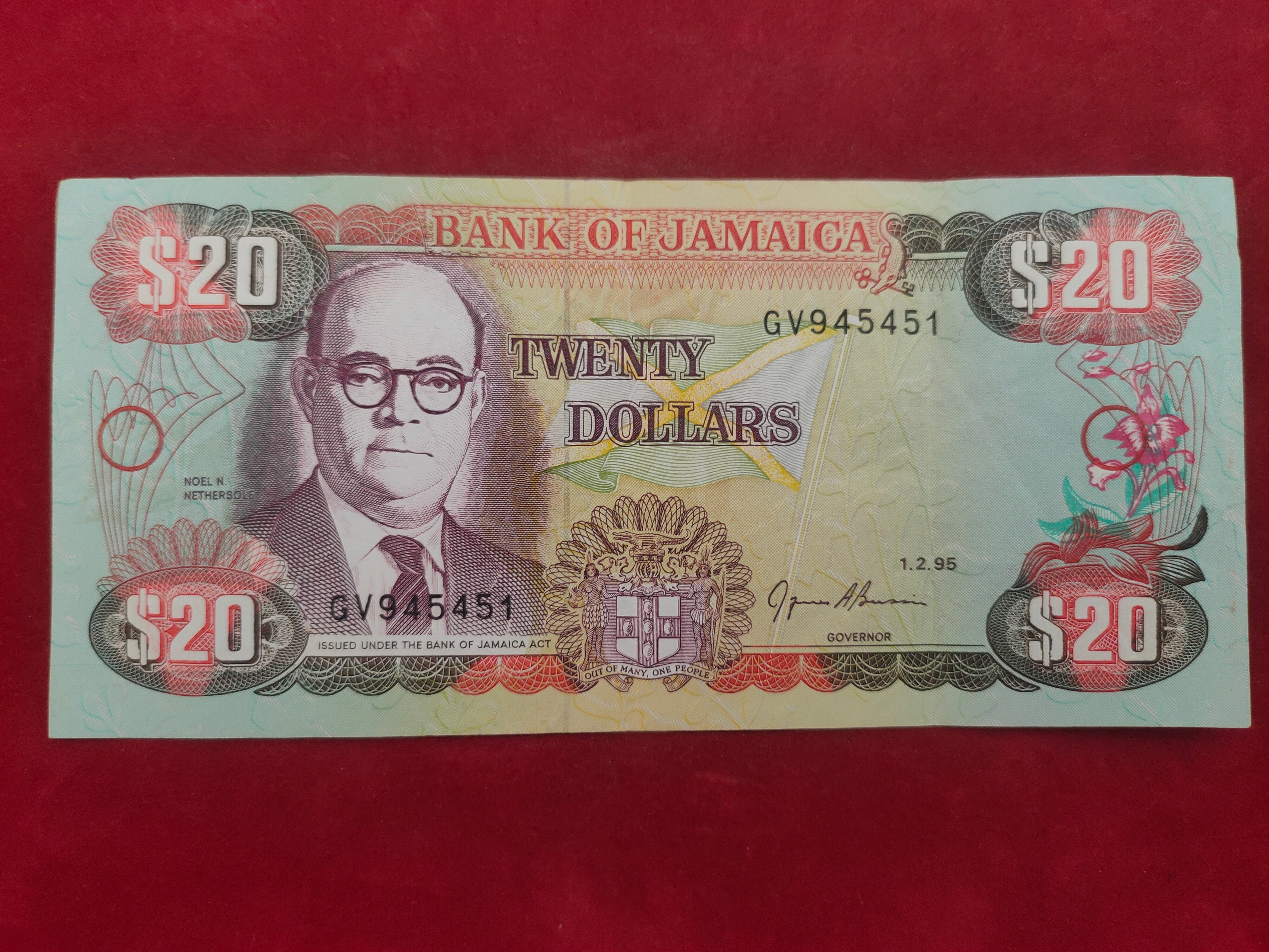 BANK OF JAMAICA 20  DOLLARS (Y259)
