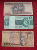 CENTRAL BANK OF BRASIL 1, 500, 1000 CRUZEIROS (D543)