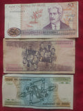 CENTRAL BANK OF BRASIL 50, 500, 1000 CRUZEIROS (D542)