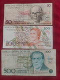 CENTRAL BANK OF BRASIL 50, 100, 500 CRUZADOS (D542)