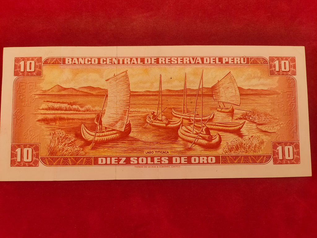 CENTRAL BANK OF PERU 10 SOLES ORO (C417)