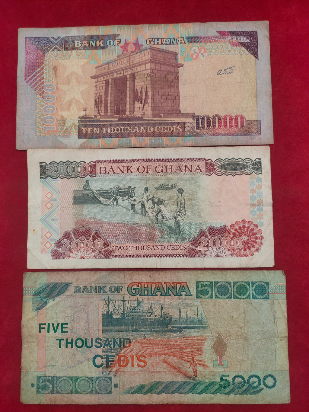 BANK OF GHANA 2000, 5000, 10000 CEDIS (C851)