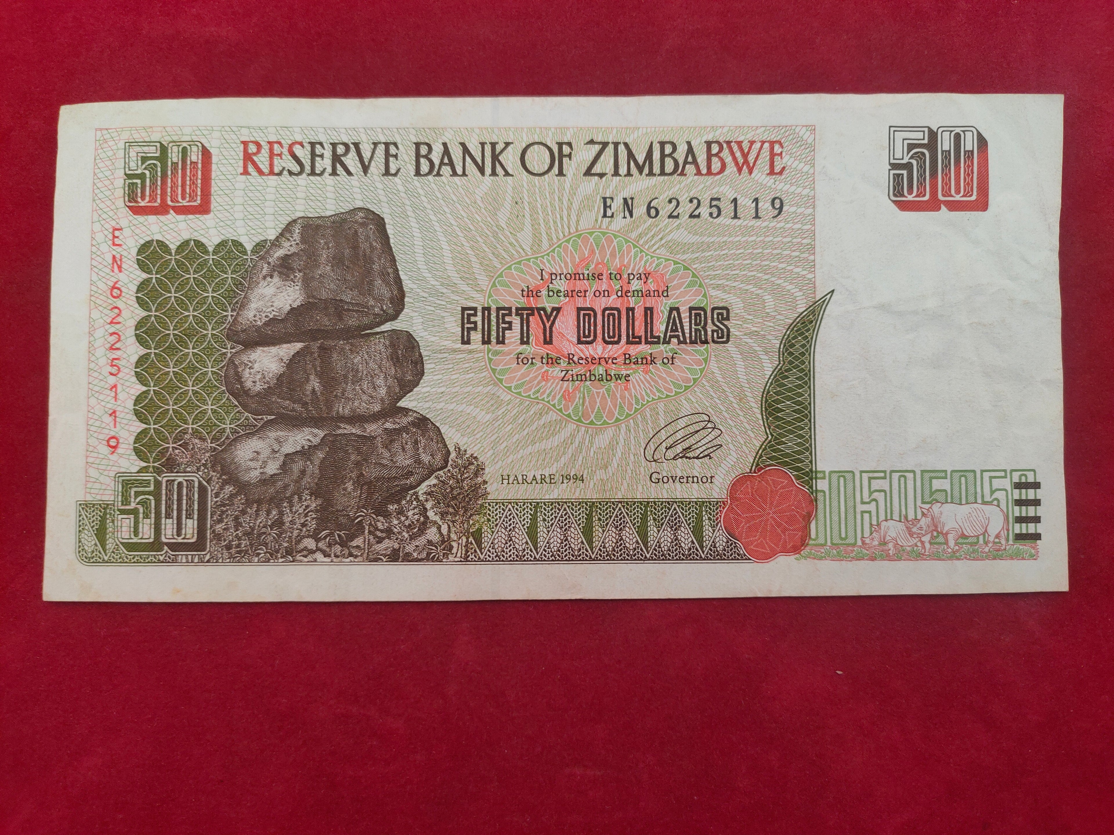 RESERVE BANK OF ZIMBABWE 50 DOLLARS (1187)