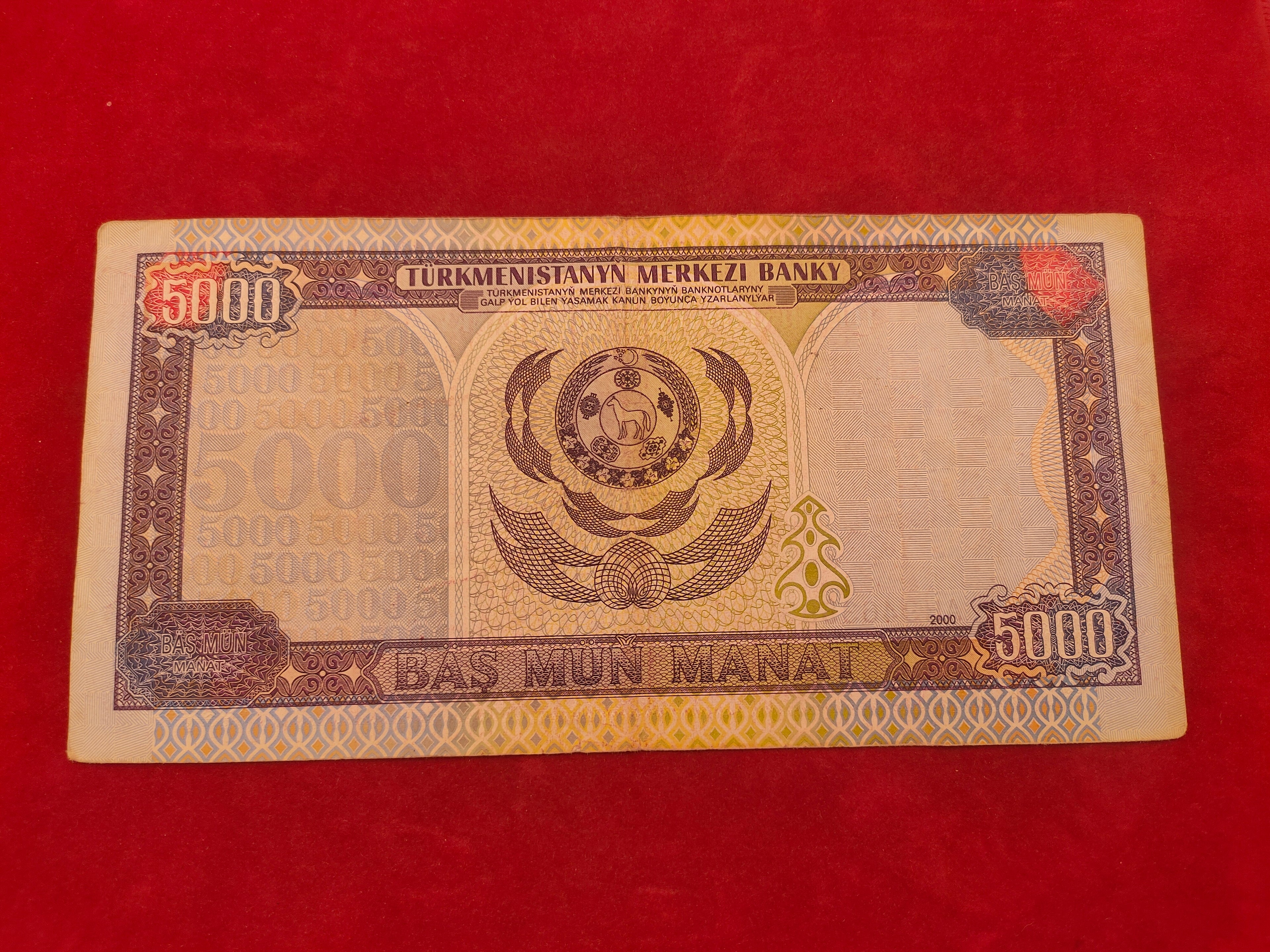 BANK OF TURKMENISTAN 5000 MANAT (839)
