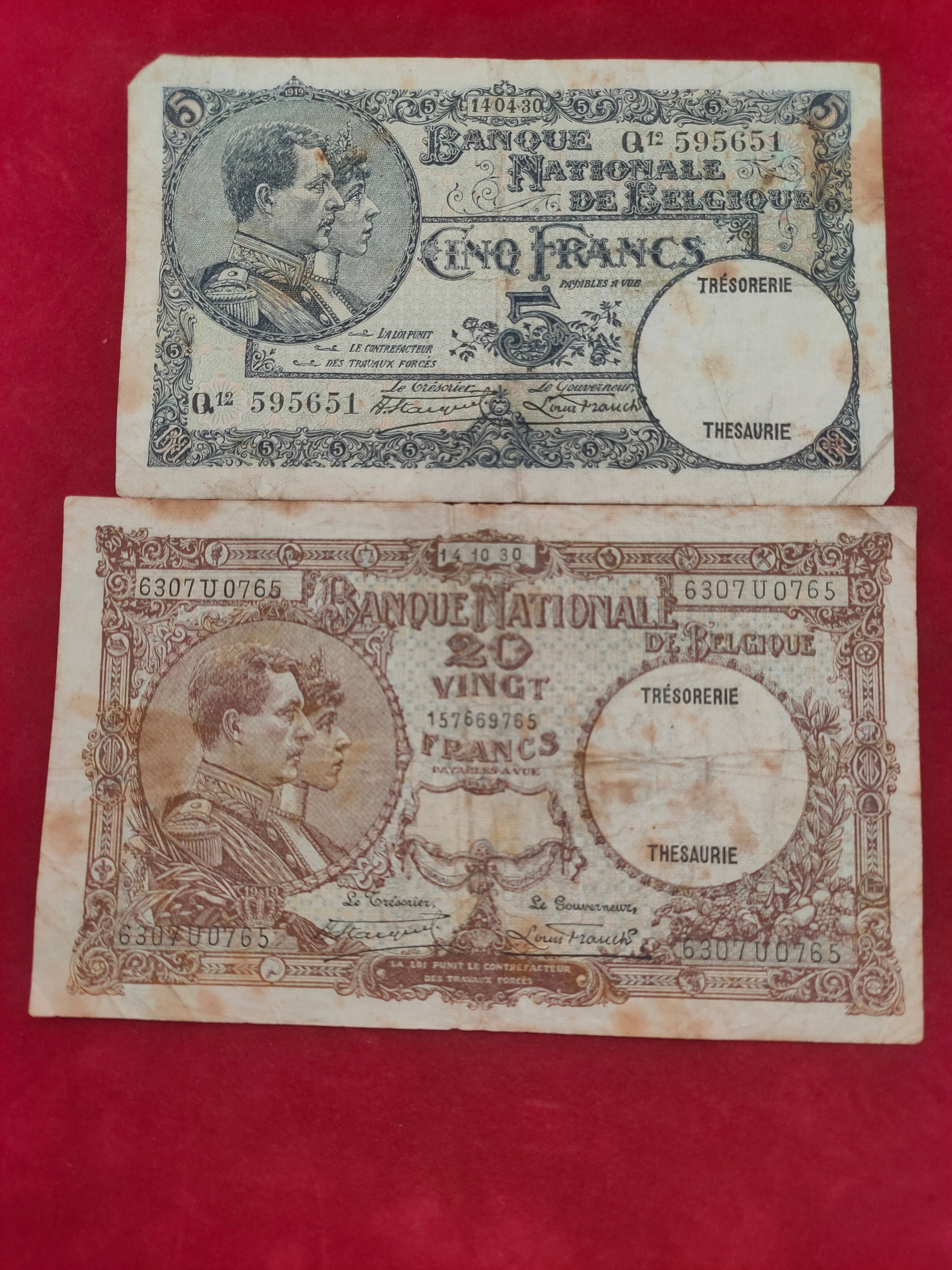NATIONAL BANK OF BELGIE 5, 20 FRANK (Y201)