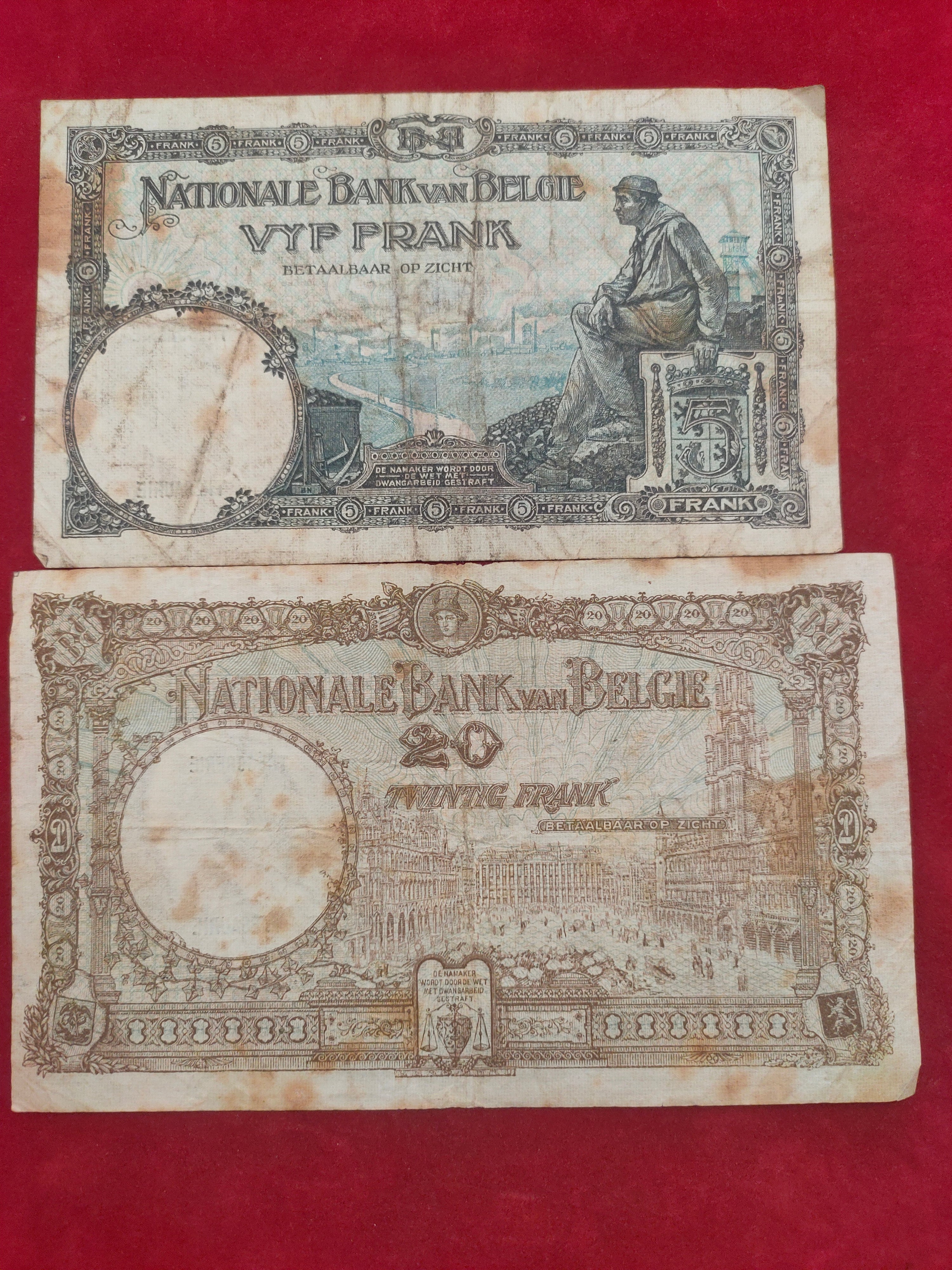 NATIONAL BANK OF BELGIE 5, 20 FRANK (Y201)
