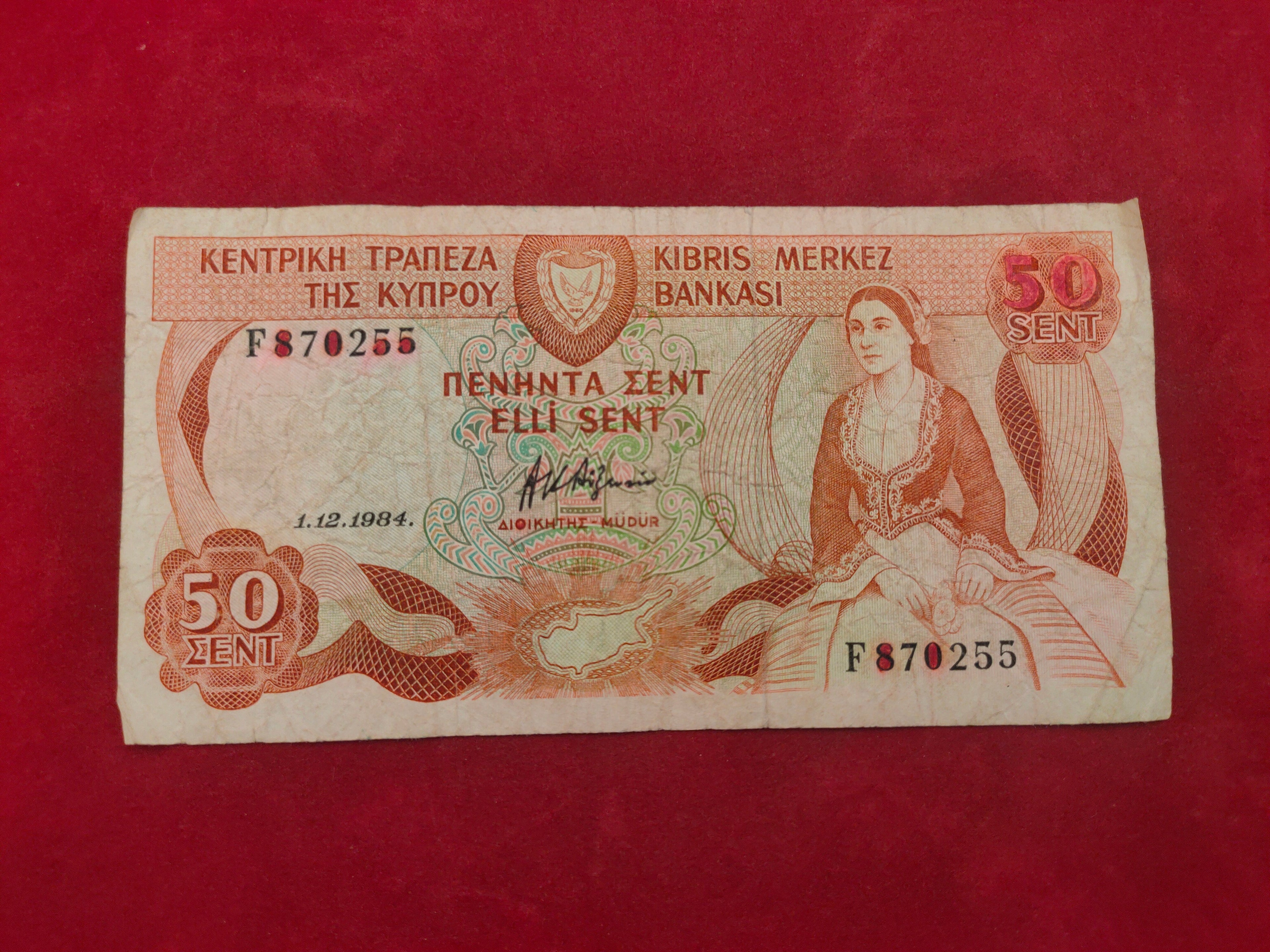 CENTRAL BANK OF CYPRUS 50 CENTS (1134)