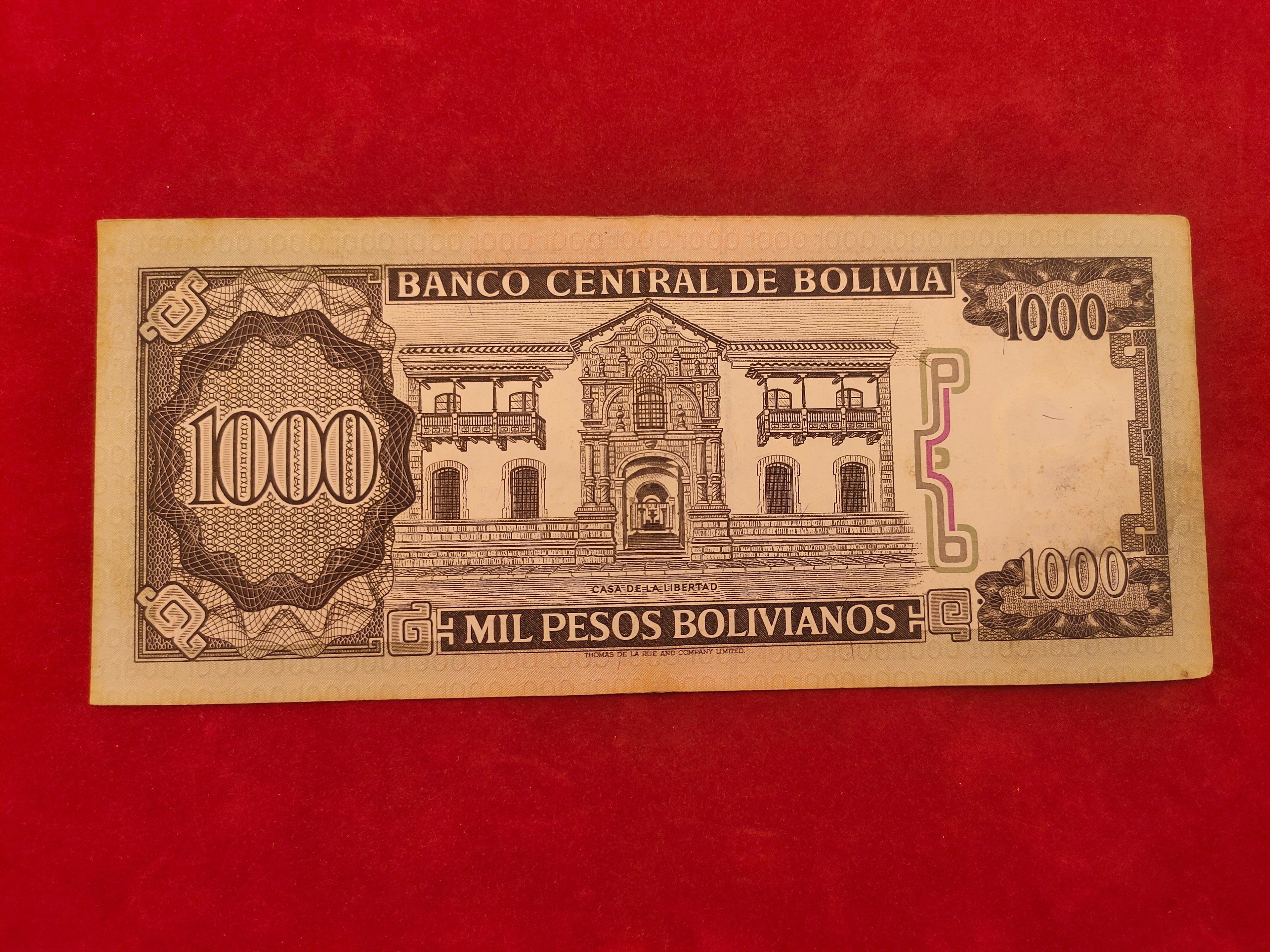 CENTRAL BANK OF BOLIVIA 1000 BOLIVIANOS (746)