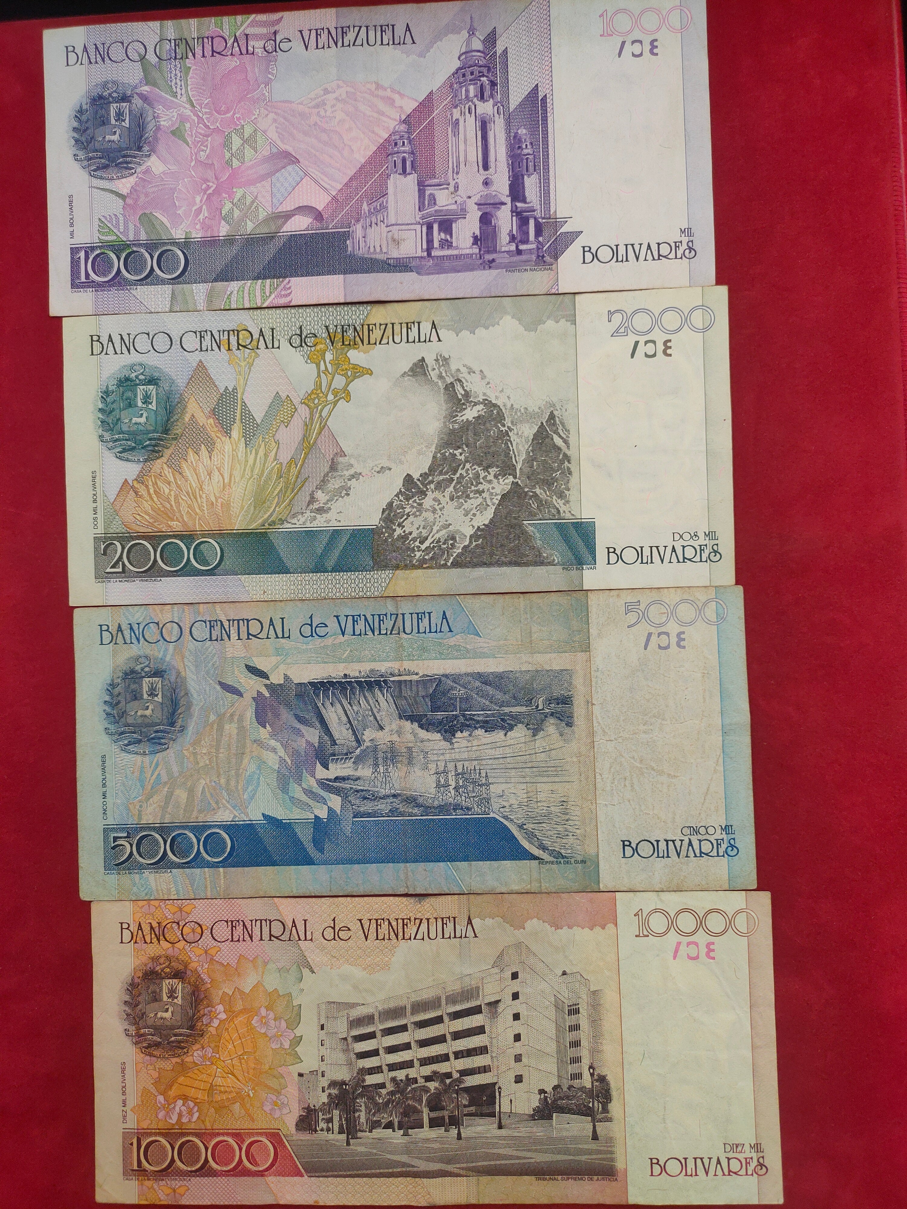CENTRAL BANK OF VENEZUELA 1000, 2000, 5000, 10000 BOLIVARES (1113)