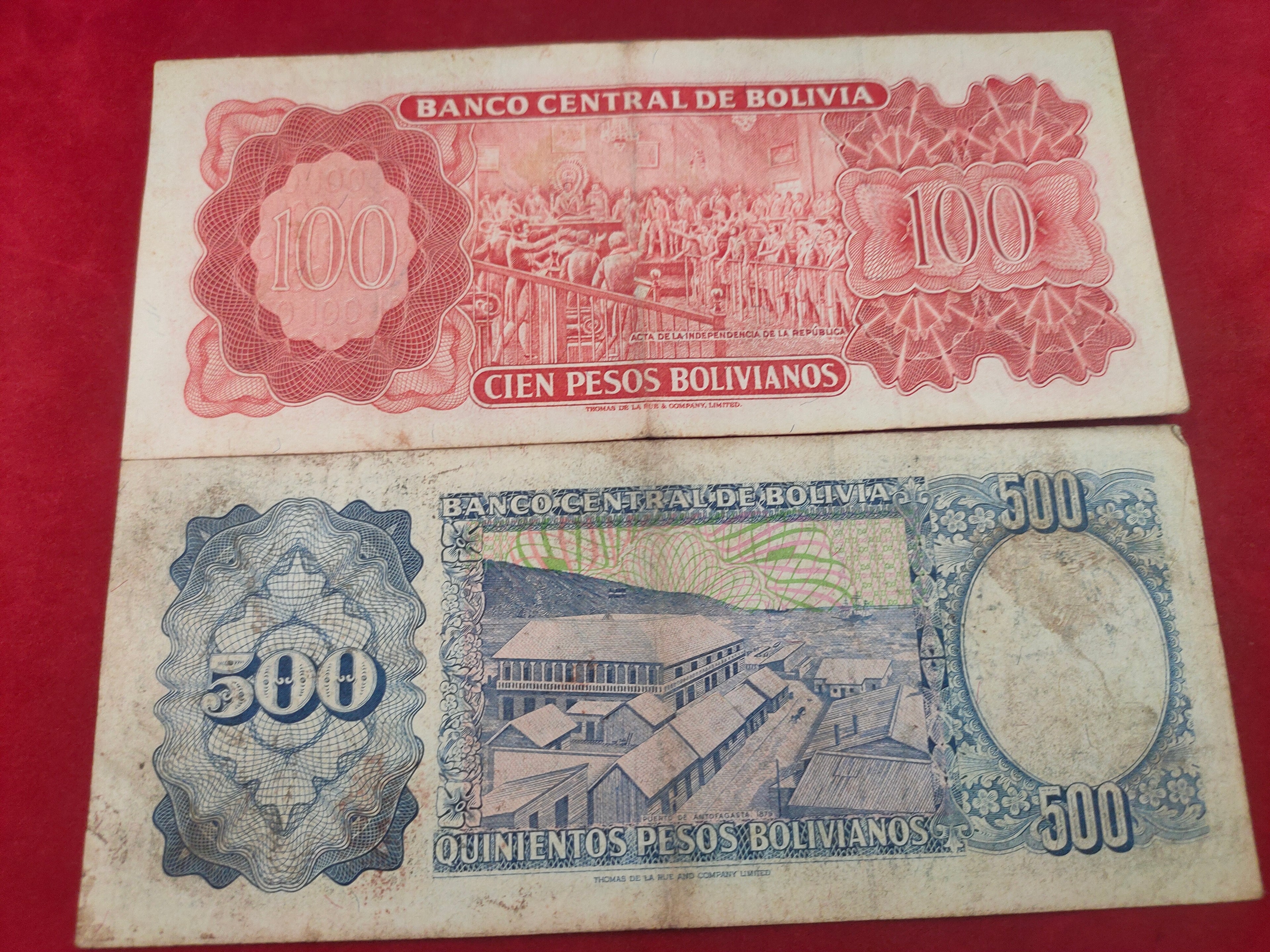 CENTRAL BANK OF BOLIVIA 100, 200 BOLIVIANOS (1053)