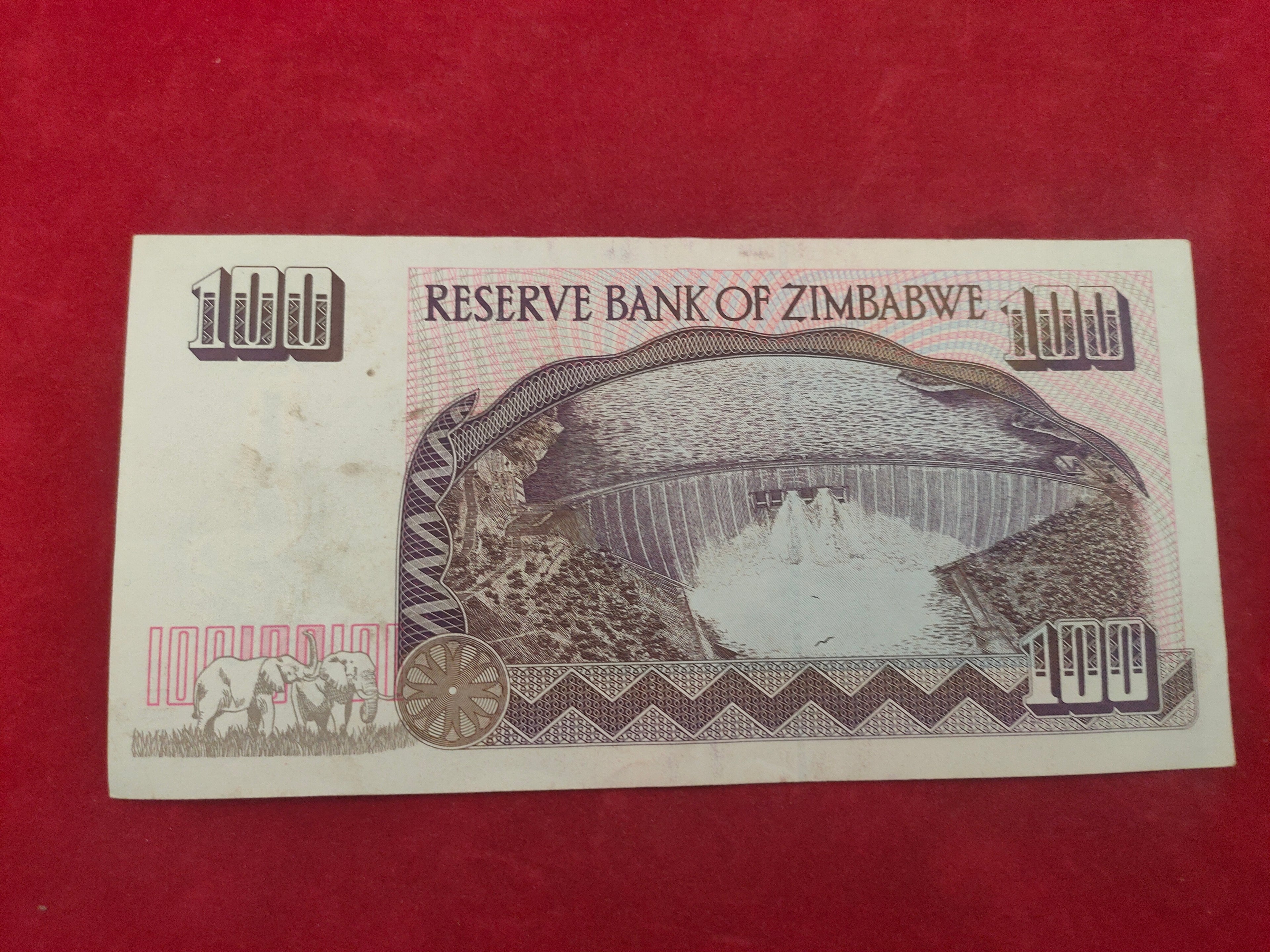 RESERVE BANK OF ZIMBABWE 100 DOLLARS (1186)
