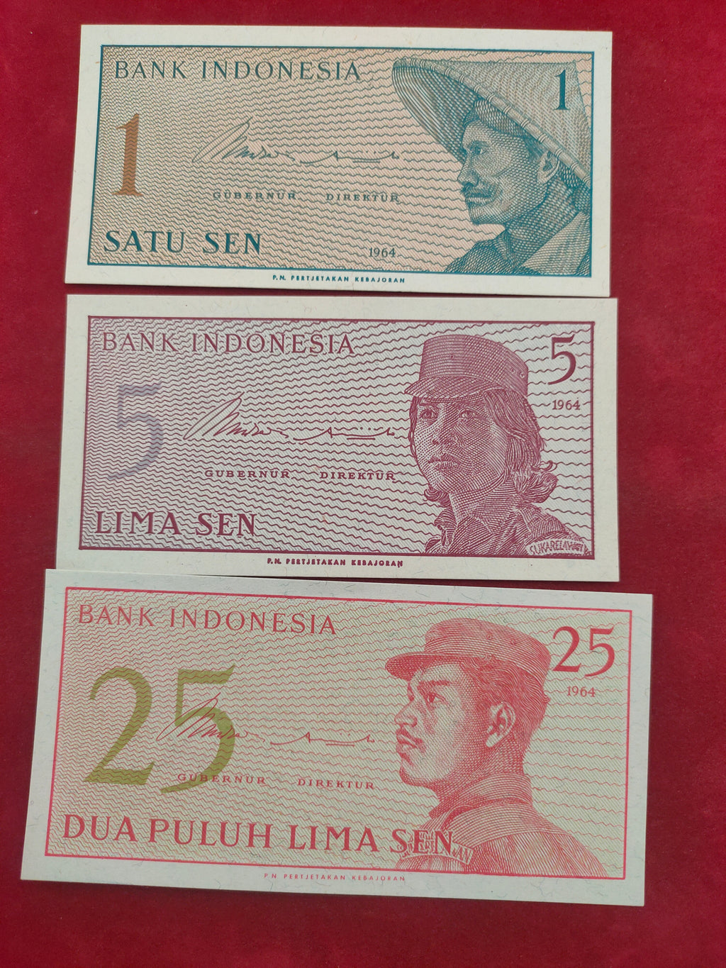 BANK OF  INDONESIA 1, 5, 25 SEN (542)