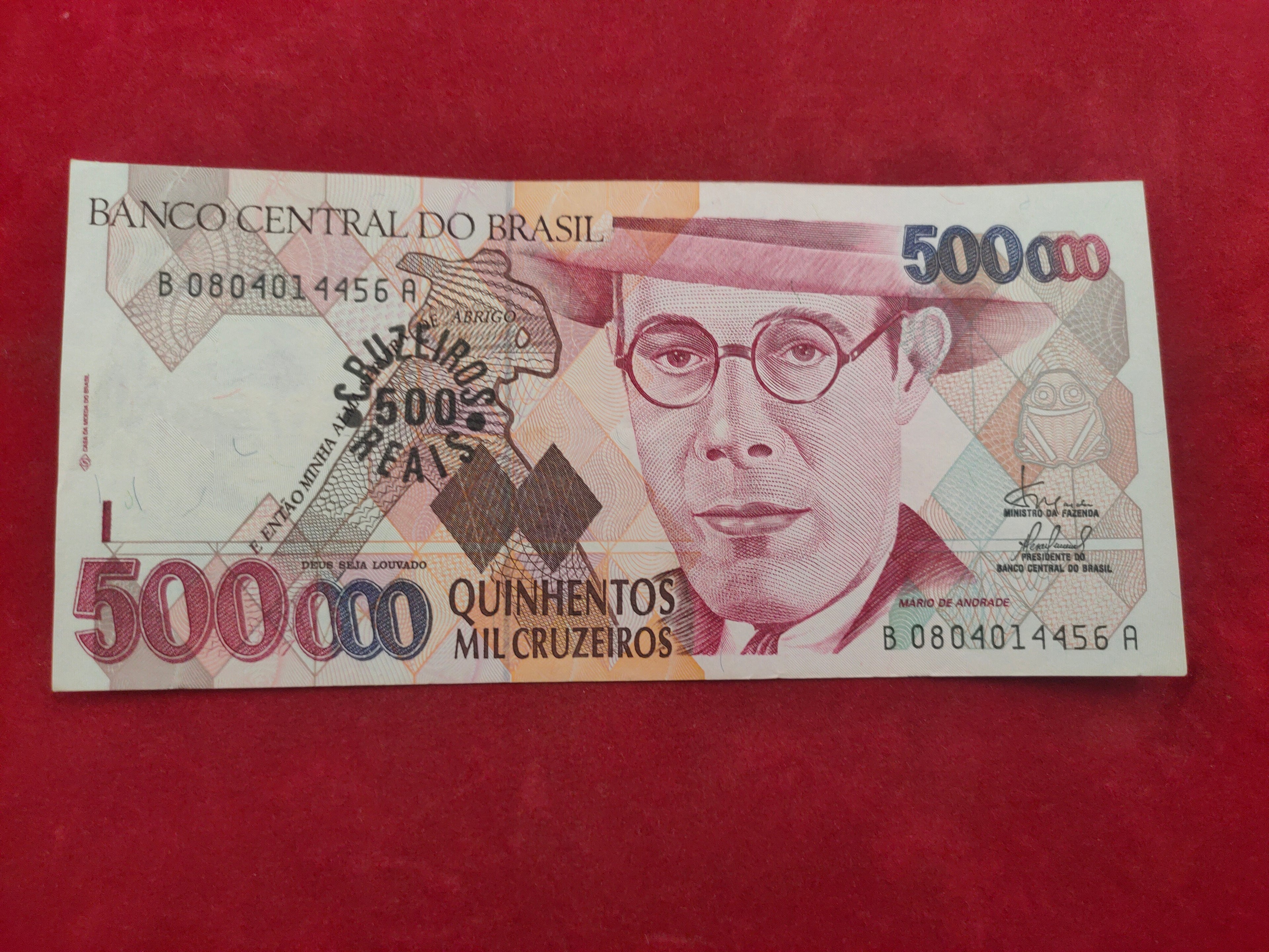 CENTRAL BANK OF BRASIL 500000 CRUZEIROS (715)