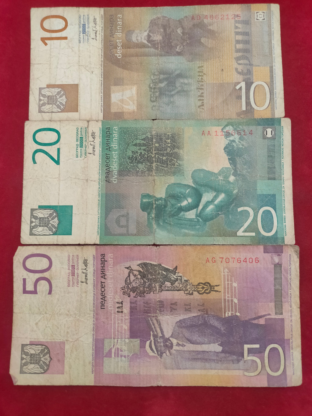 NATIONAL BANK OF YUGOSLAVIA 10, 20, 50, 100, 200 DINARA (Y290)