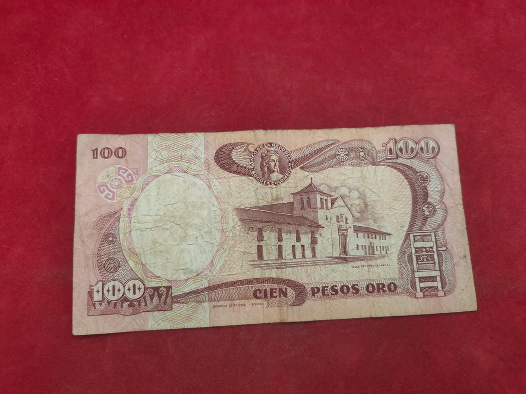 BANK OF COLOMBIA 100 PESOS ORO (D708)