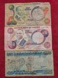CENTRAL BANK OF NIGERIA 1, 10, 50 NAIRA (D708)