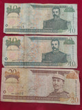 CENTRAL BANK OF DOMINICANA 10, 20 PESOS ORO (D708)
