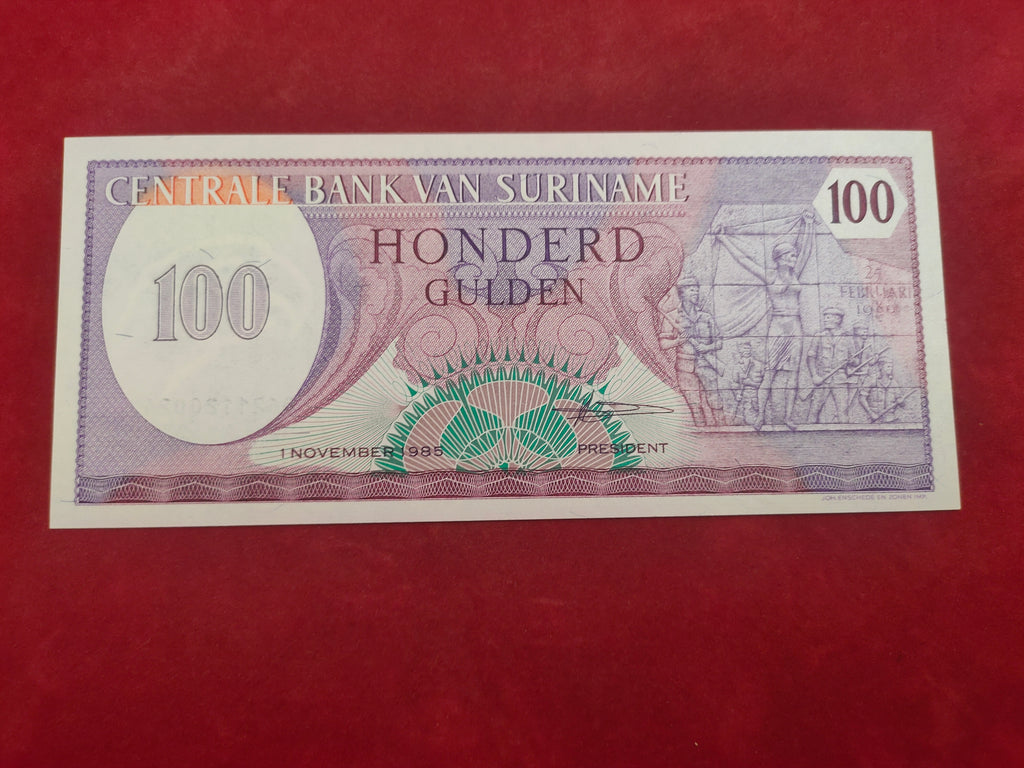 CENTRAL BANK OF SURINAME 100 GULDEN (340)