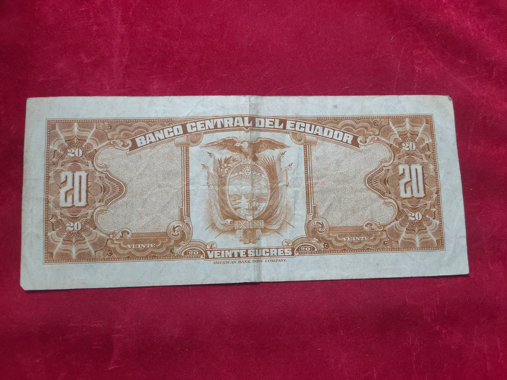 CENTRAL BANK OF ECUADOR 20 SUCRES (1092)