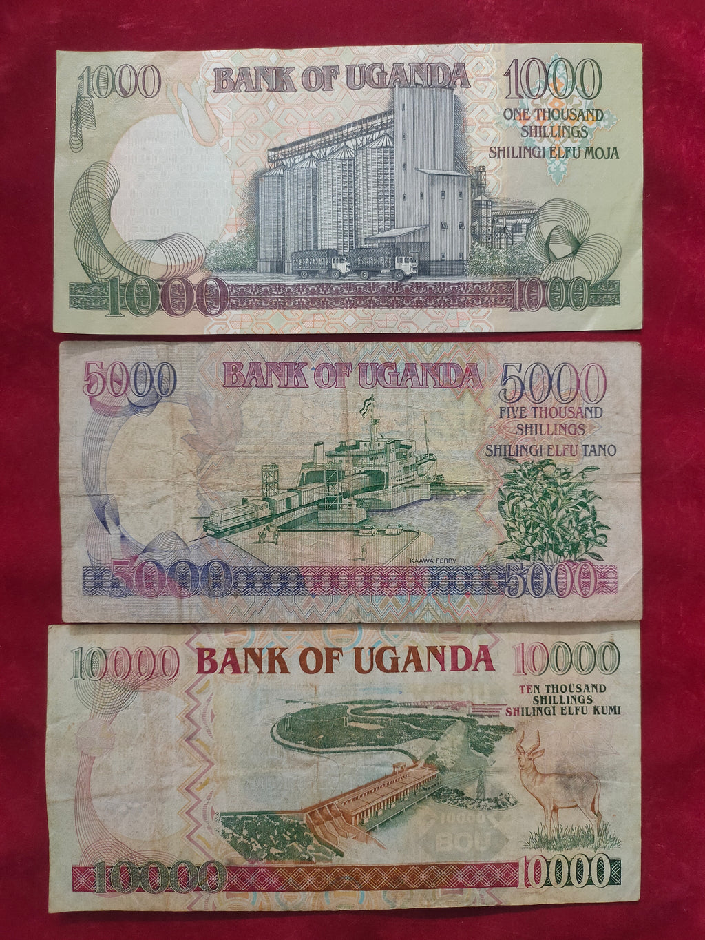 BANK OF UGANDA 1000, 5000, 10000 (D433)