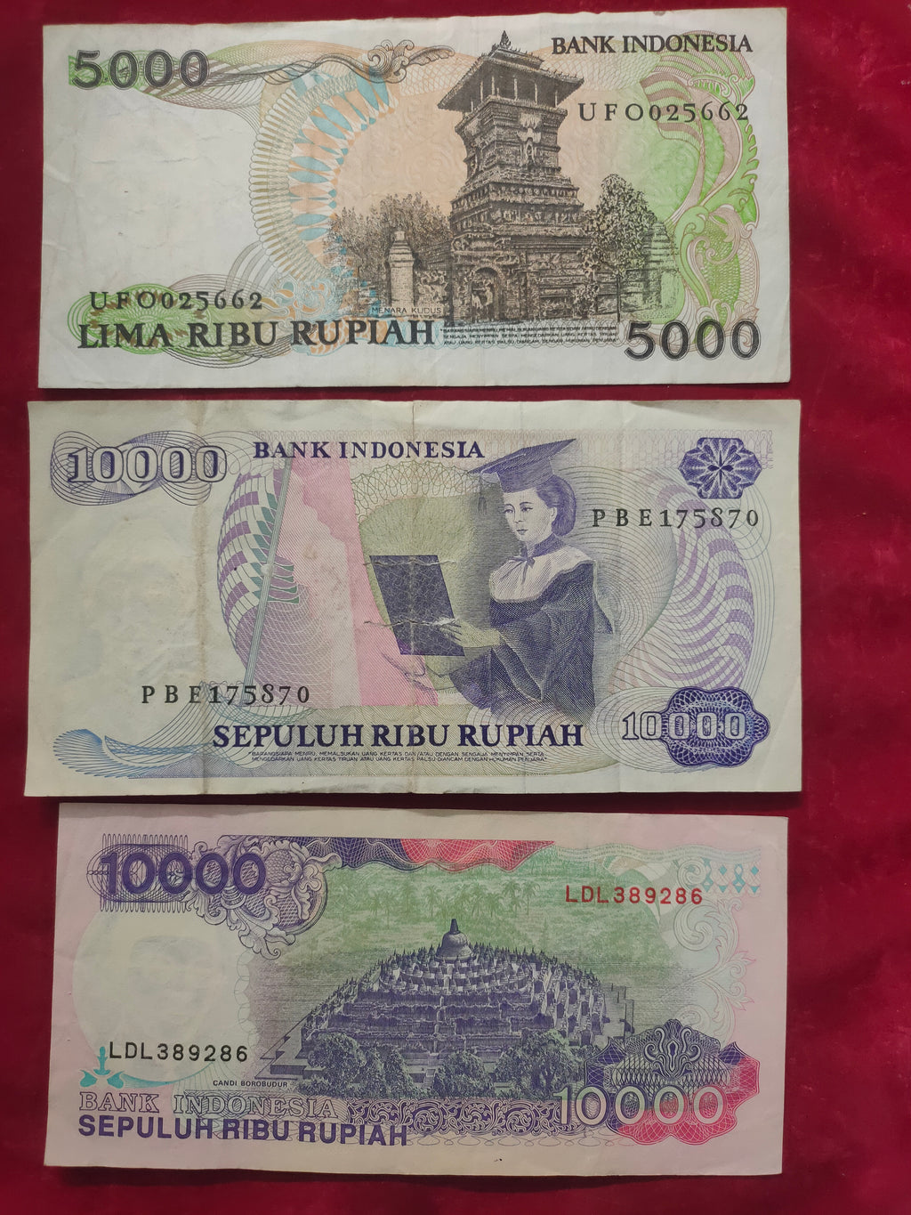 BANK OF INDONESIA 10000, 5000, 20000, 50000 RUPIAH (D58)