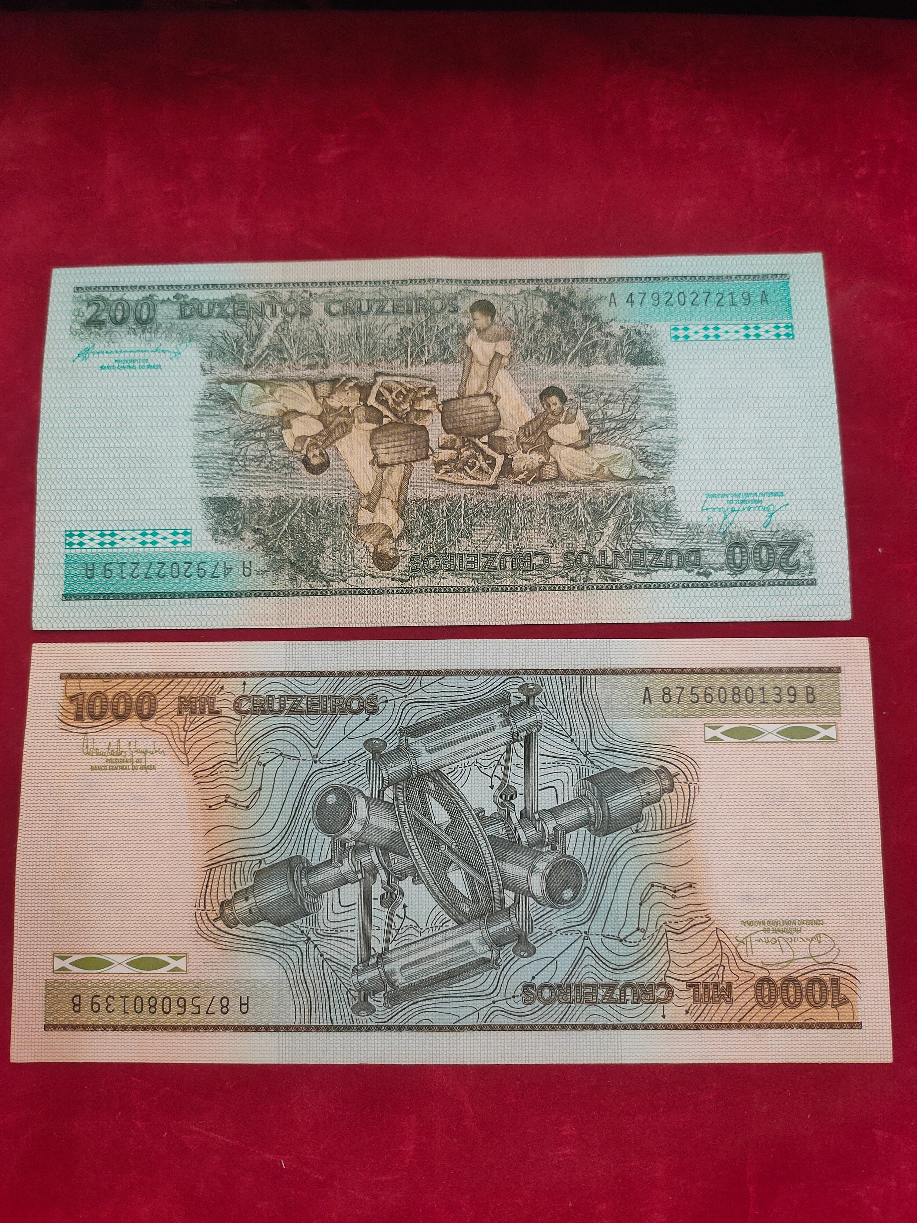 CENTRAL BANK OF BRASIL 200, 1000 CRUZEIROS (D677)