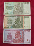 RESERVE BANK OF ZIMBABWE 500 000,  20 000 000 000, 500 000 000 DOLLARS (606)