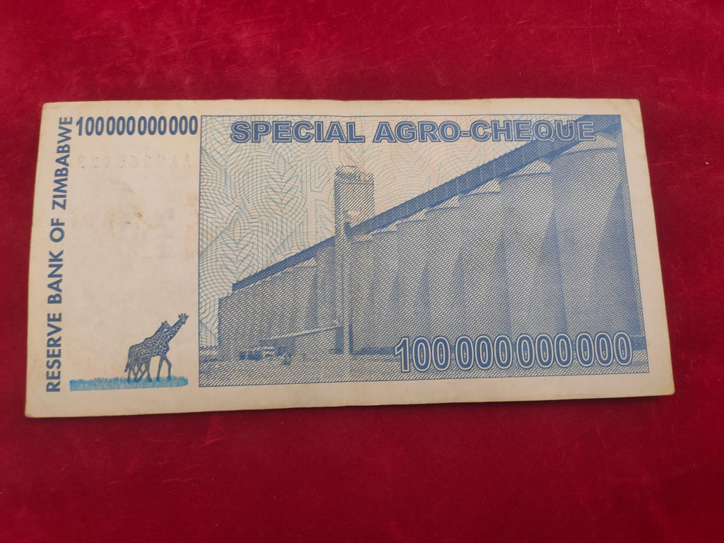 RESERVE BANK OF ZIMBABWE 100 000 000 000 BILLION (606)