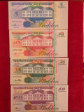 CENTRAL BANK OF SURINAME 5, 10, 25, 100 GULDEN (C422)