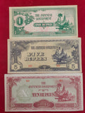 BANK OF JAPANESE 1, 5, 10 RUPEE (581)