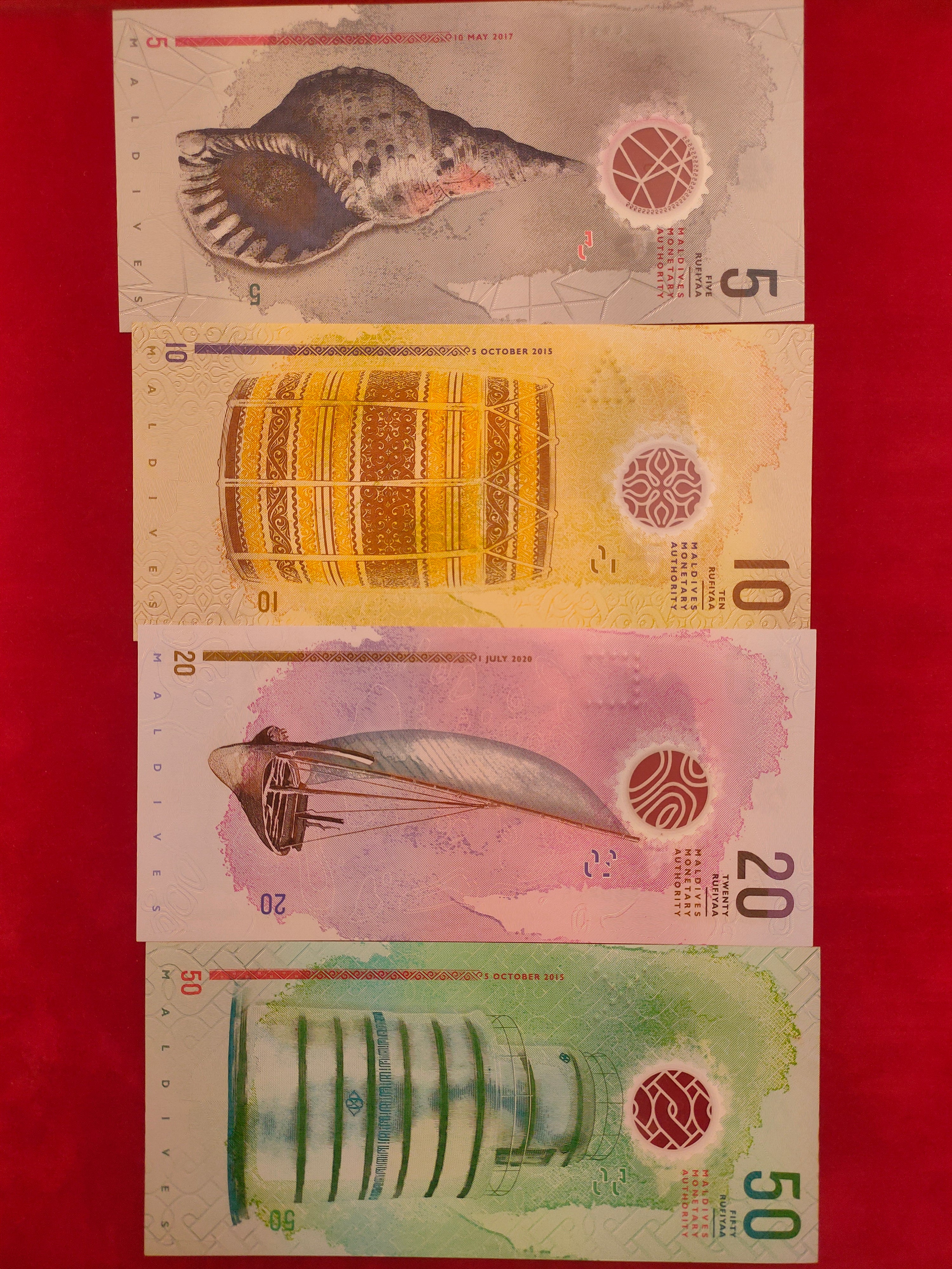 BANK OF MALDIVES 5, 10, 20, 100, 500, 1000 RUFIYAA (Y003)