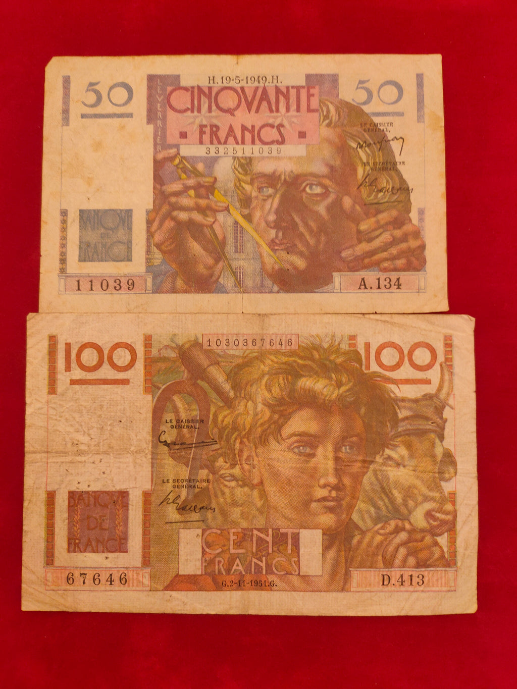 BANK OF FRANCE  50, 100 FRANCS (D124)