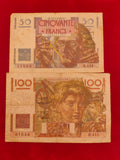BANK OF FRANCE  50, 100 FRANCS (D124)