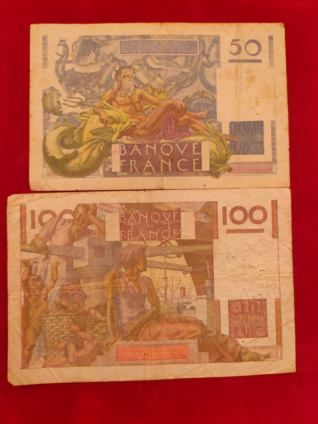 BANK OF FRANCE  50, 100 FRANCS (D124)