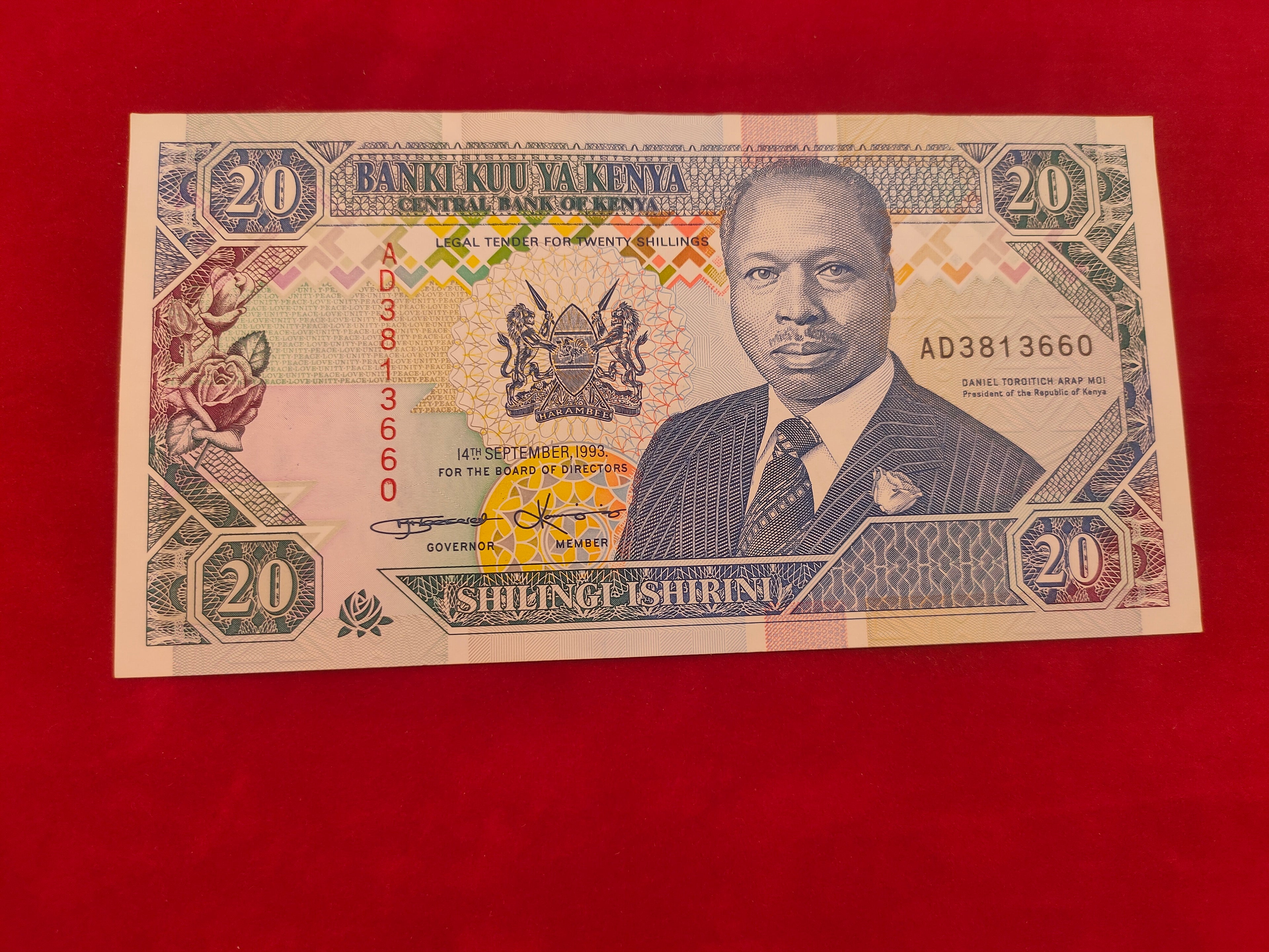 BANK OF KENYA 20 SHILLINGS (601)