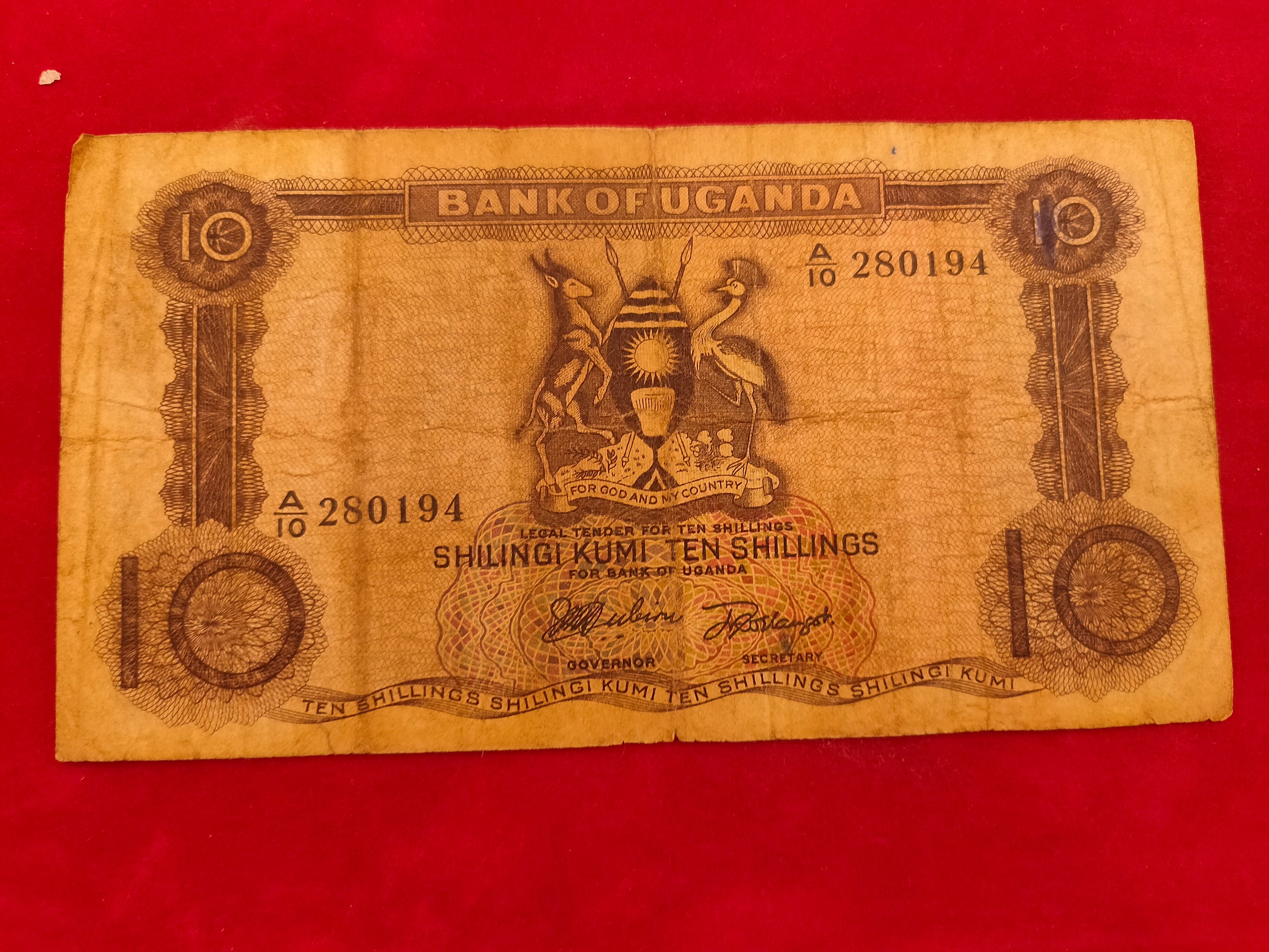 BANK OF UGANDA 10 SHILLINGS (1071)