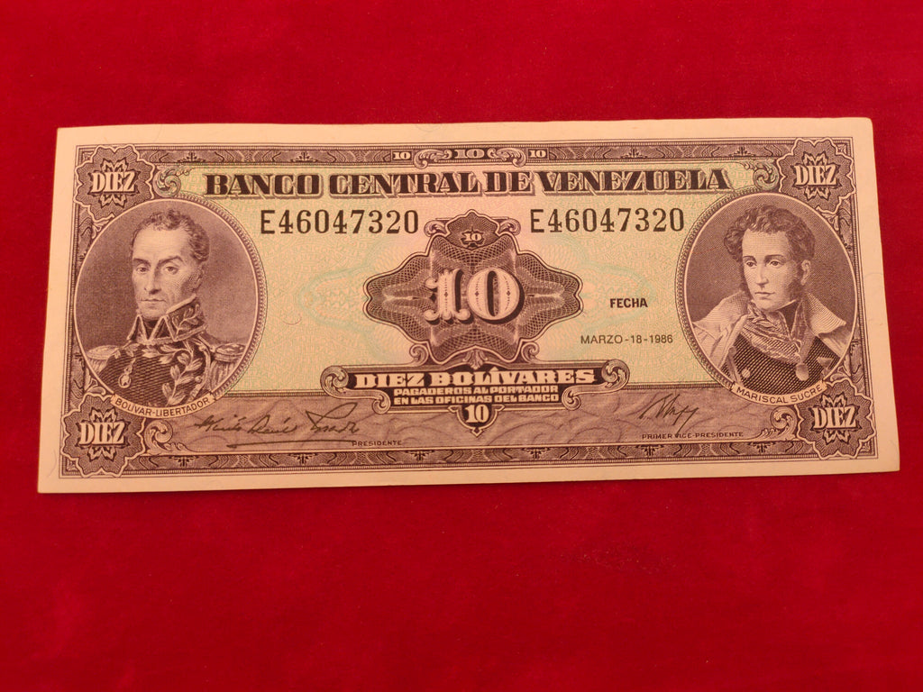 CENTRAL BANK OF VENEZUELA 10 BOLIVARES (998)