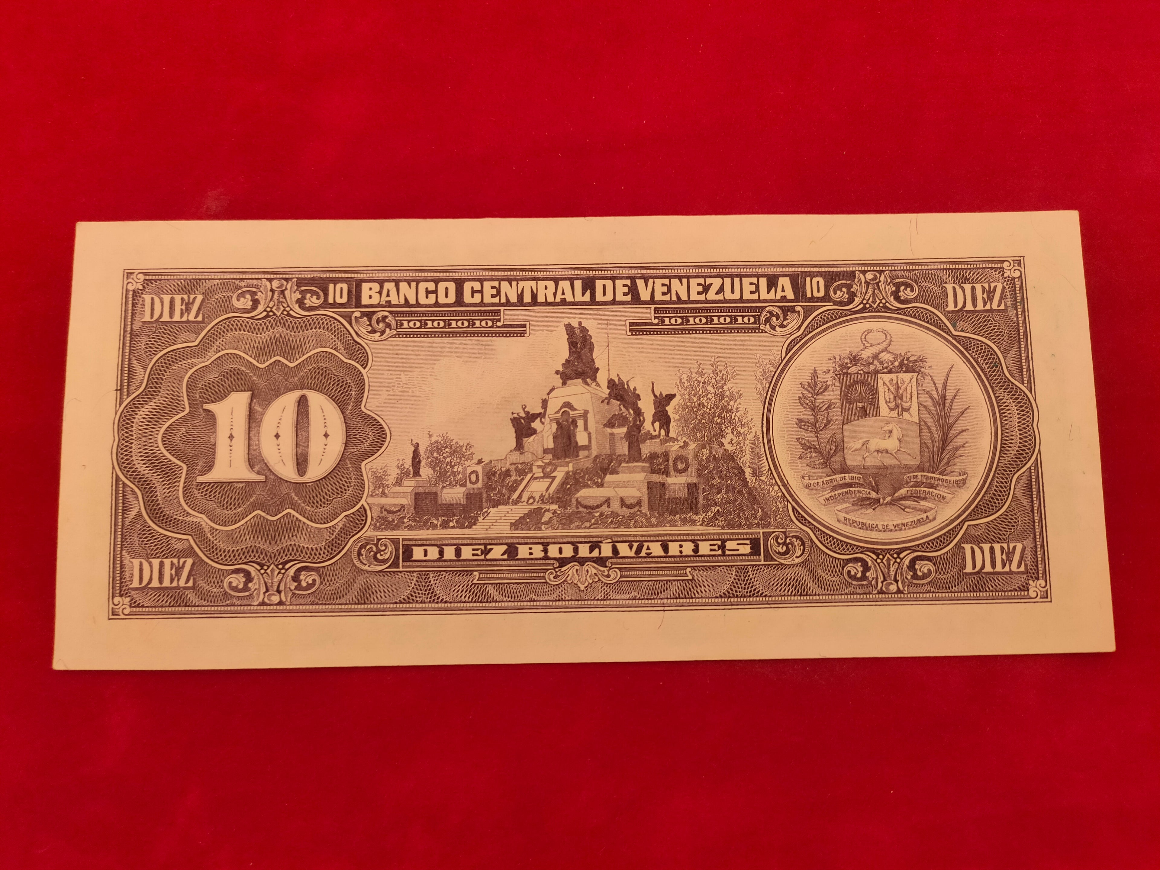 CENTRAL BANK OF VENEZUELA 10 BOLIVARES (998)