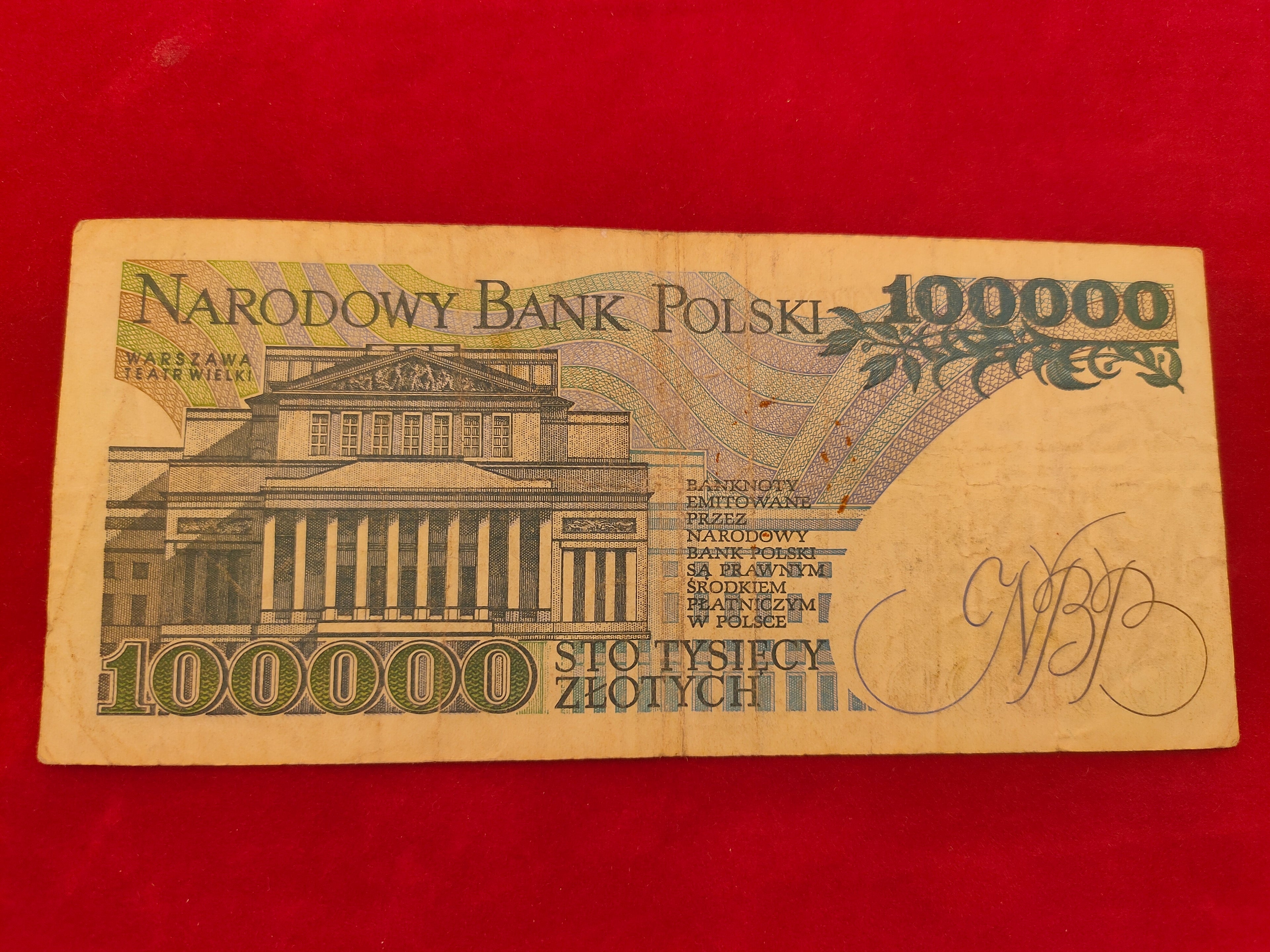 BANK OF POLAND 100000 ZLOTYCH (D426)