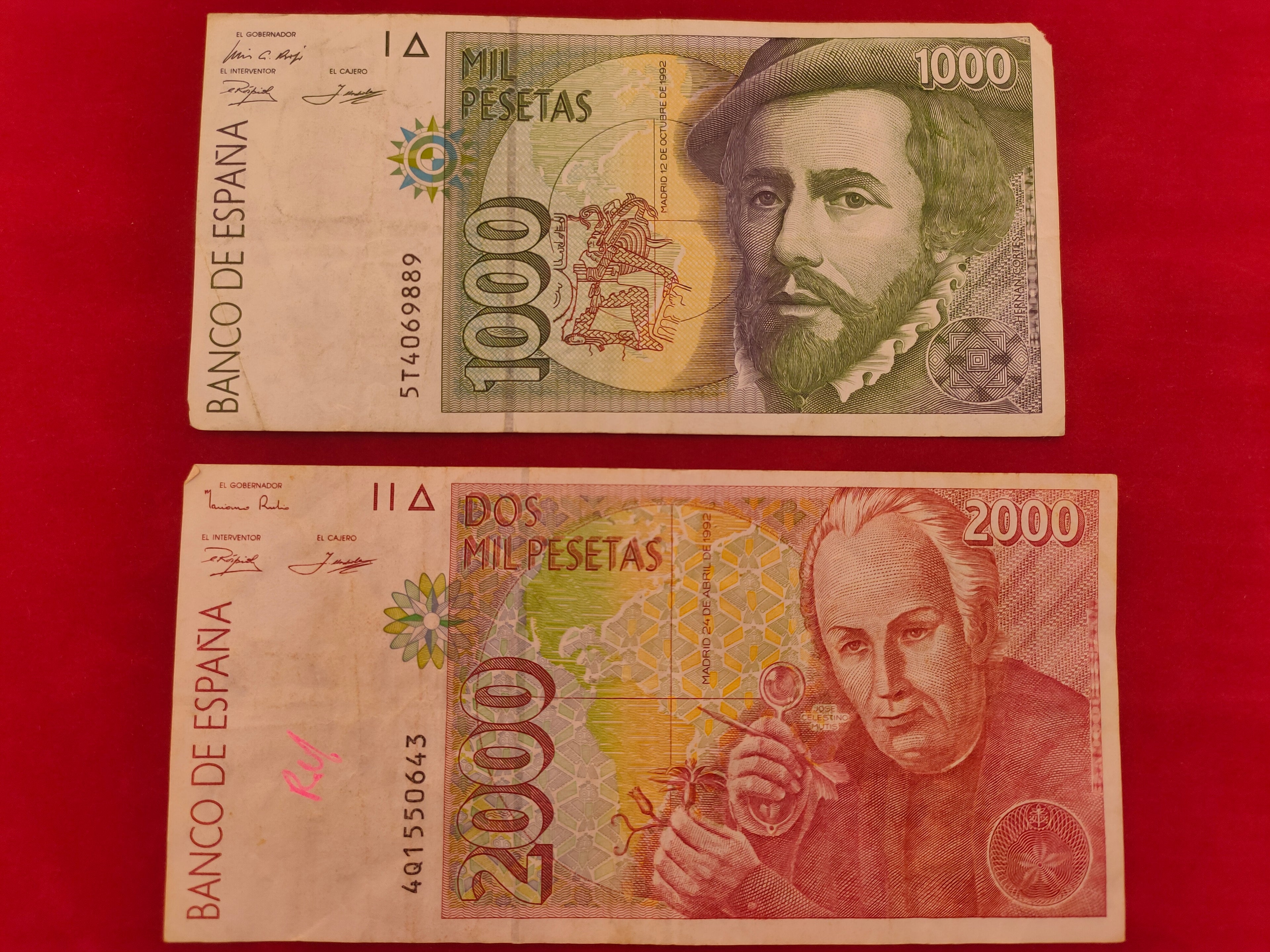 BANK OF SPAIN 1000, 2000 PESETAS (Y227)