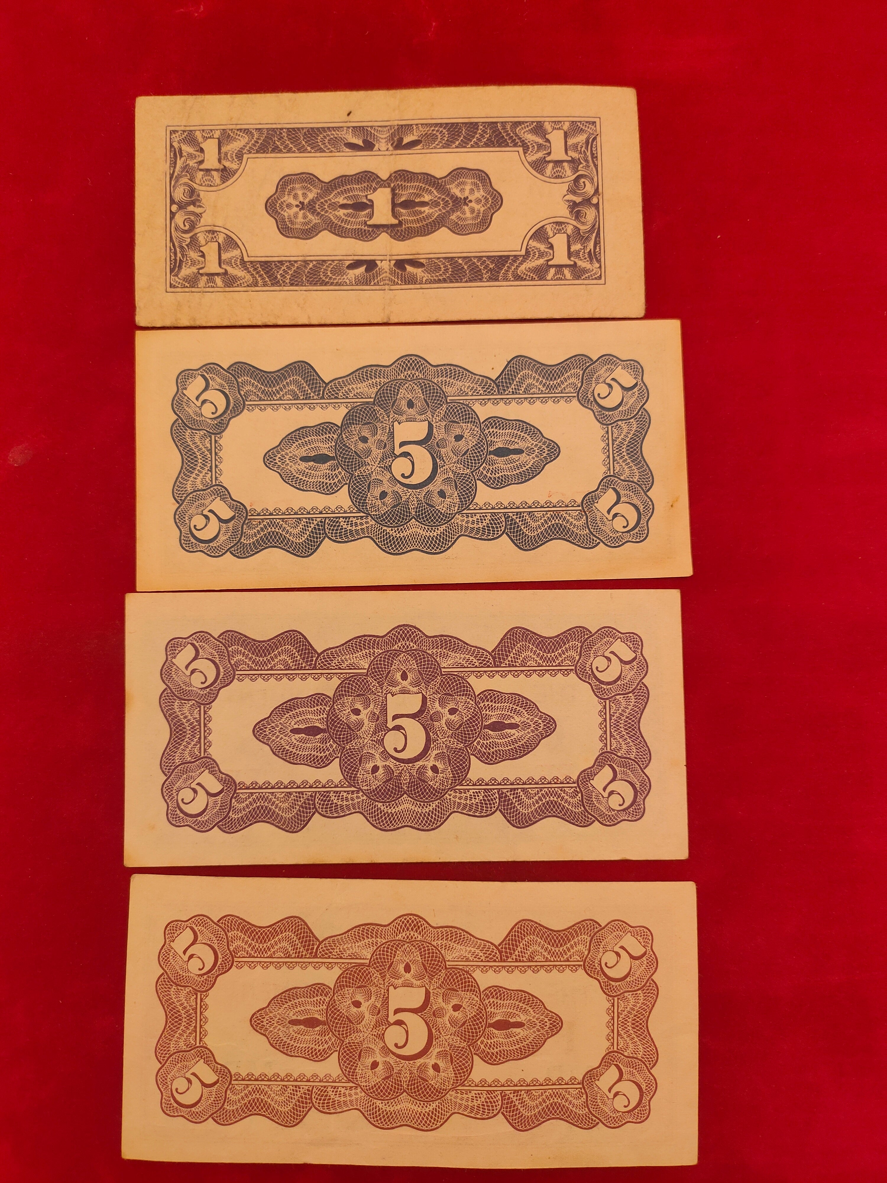 BANK OF JAPANESE 1, 5, 10 CENTS (D180)