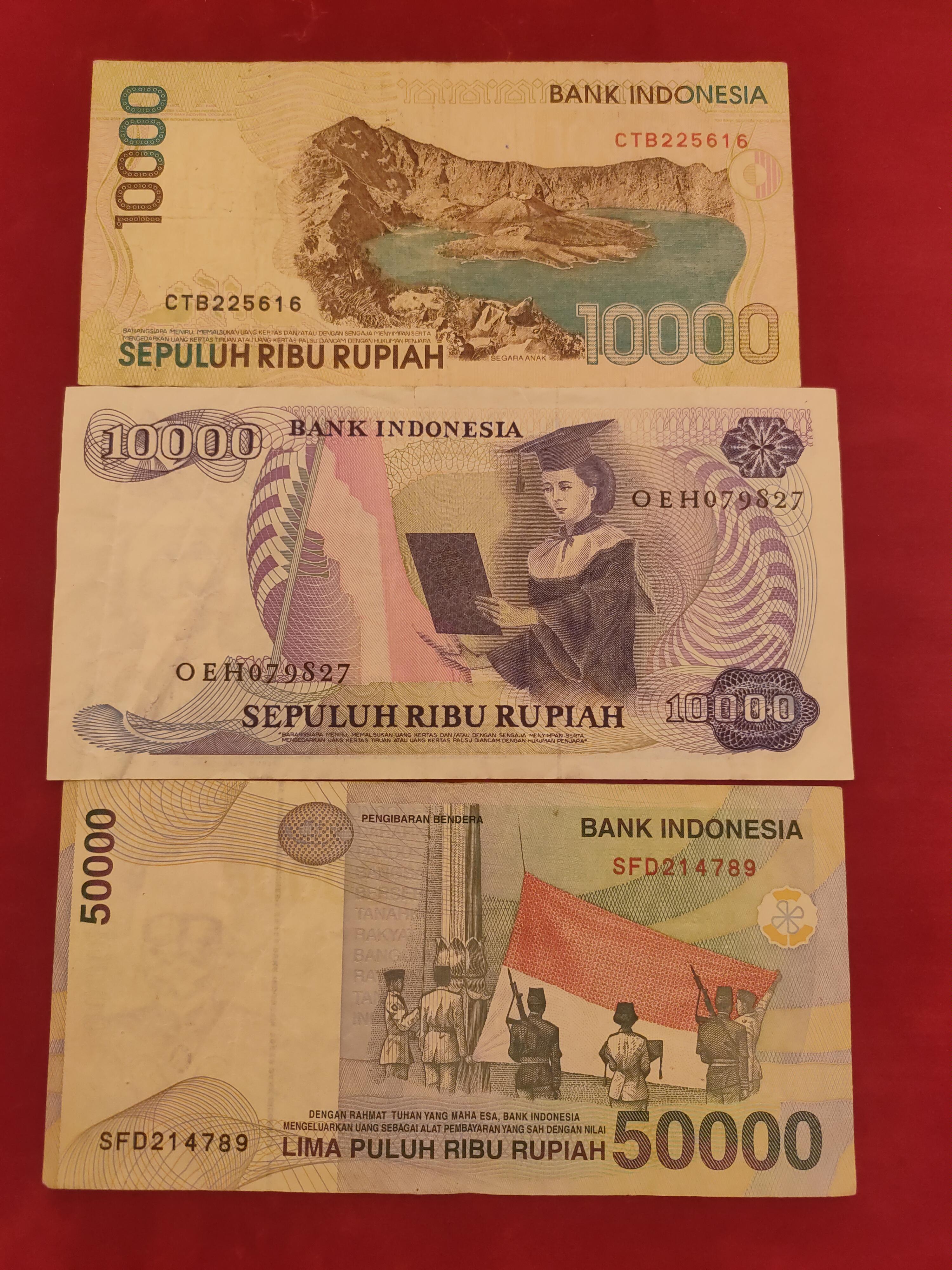 BANK OF INDONESIA 10000, 50000 RUPIAH (Y231)
