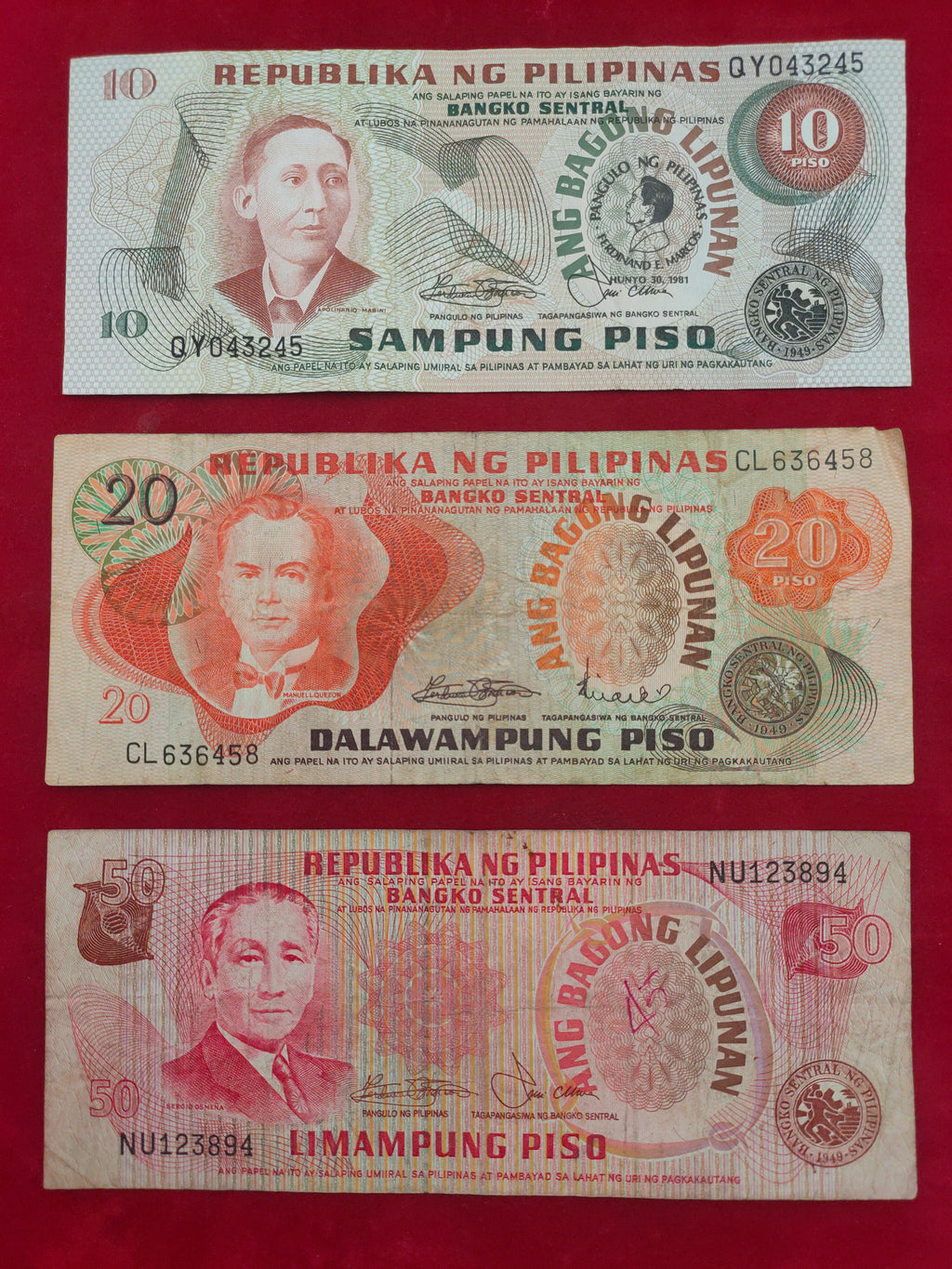 BANK OF PILIPINAS 1, 2,3, 10, 20, 50 PLSO (774)