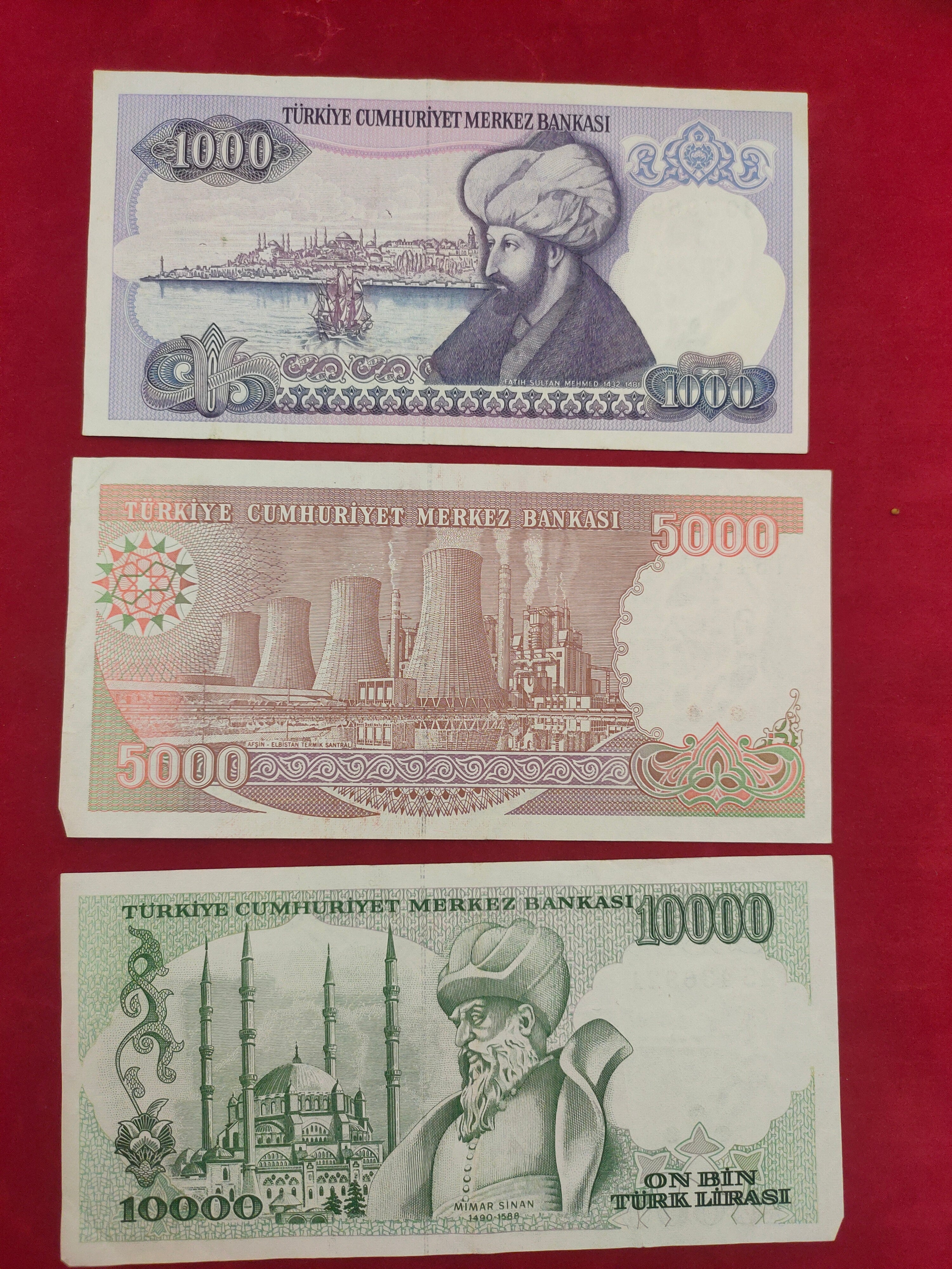 BANK OF TURKEY 1000, 5000, 10000, 20000, 50000 LIRASI (591)